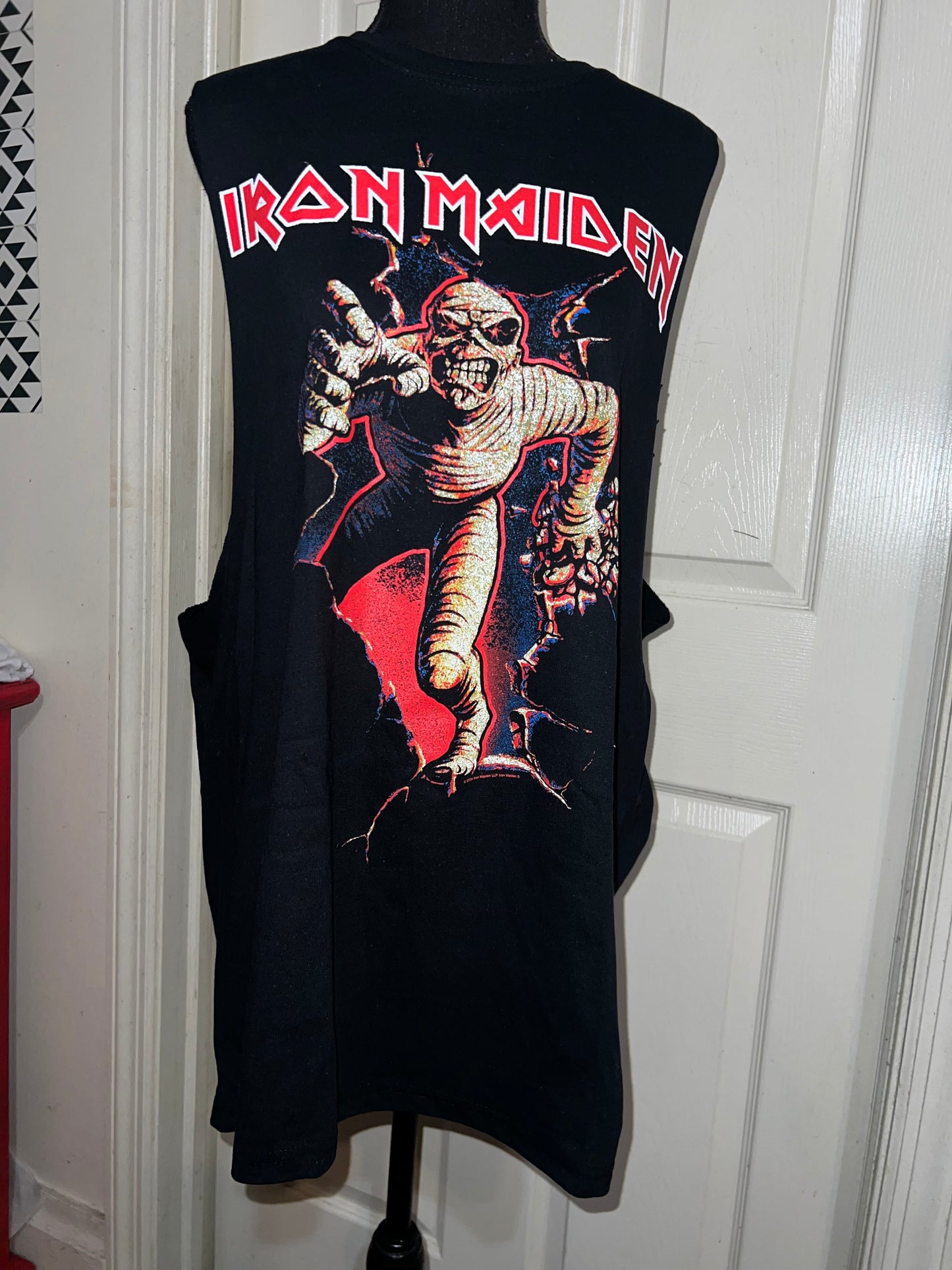 Iron Maiden Oversized Distressed Muscle Tee