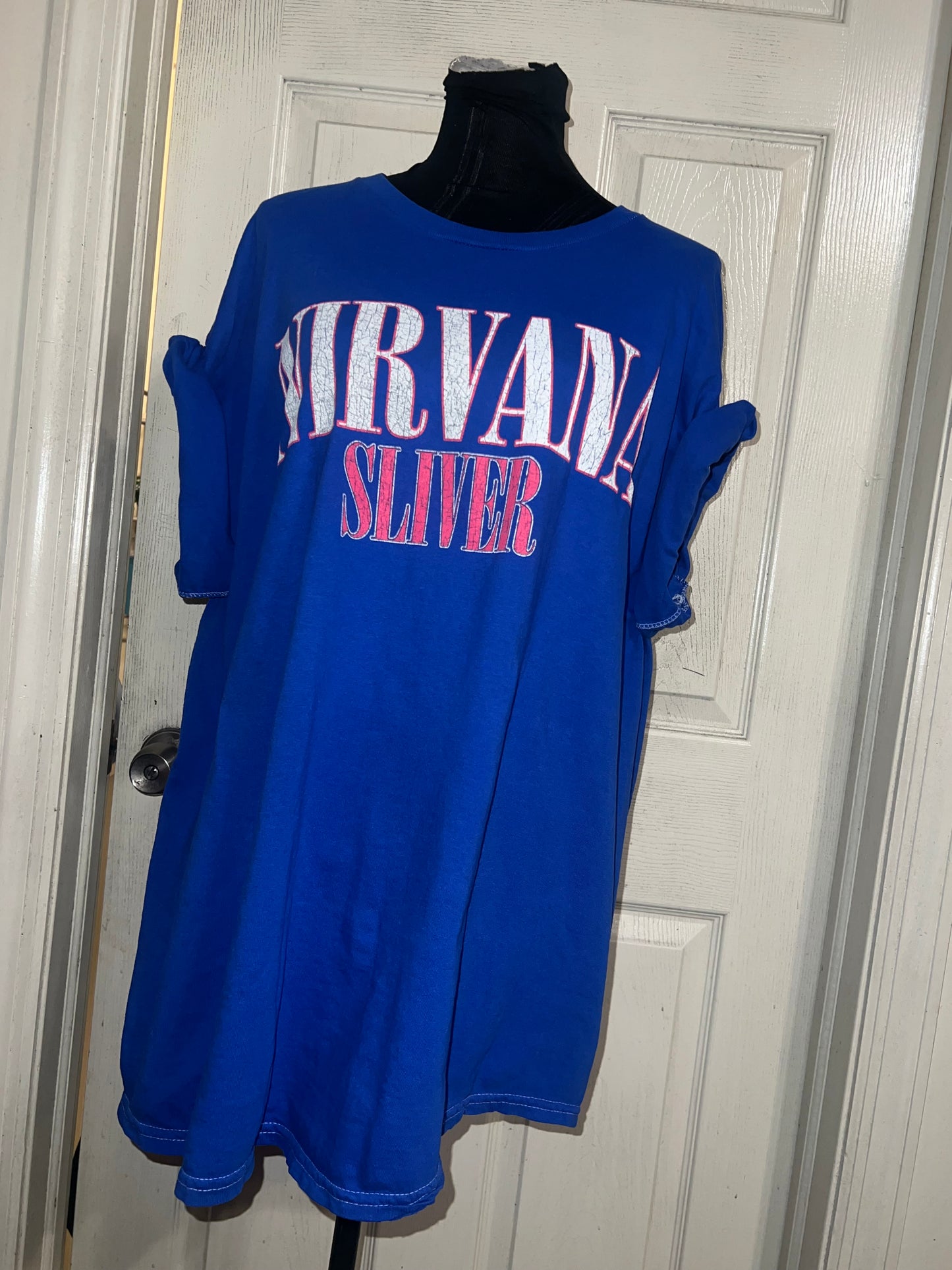 Nirvana Double Sided Oversized Distressed Tee
