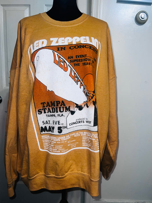 Led Zeppelin Oversized Distressed Sweatshirt