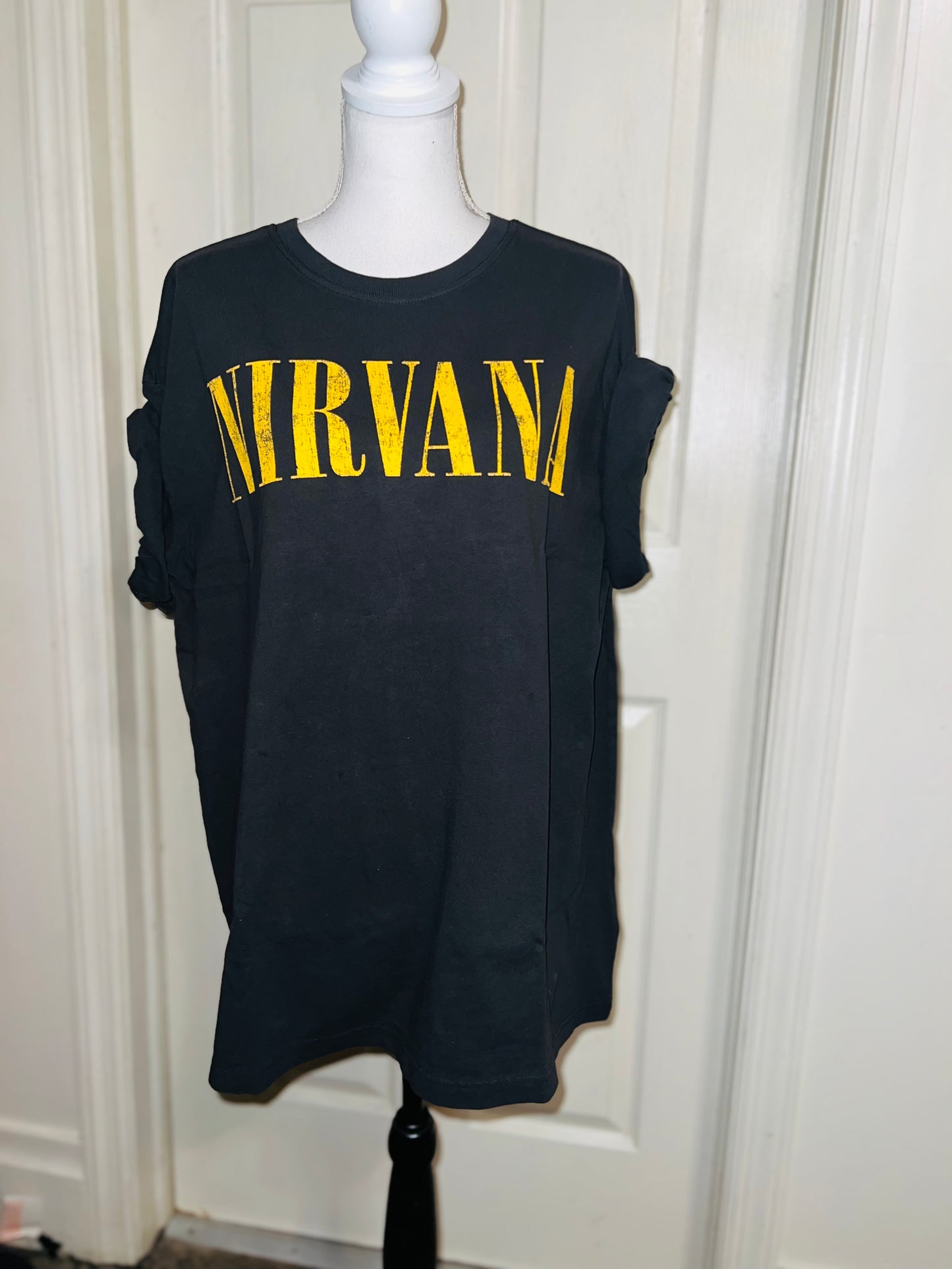 Nirvana Double Sided Oversized Distressed Tee