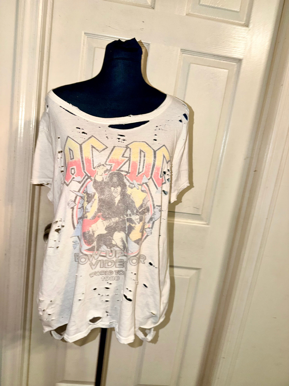 AC/DC Oversized Distressed Tee (as is)