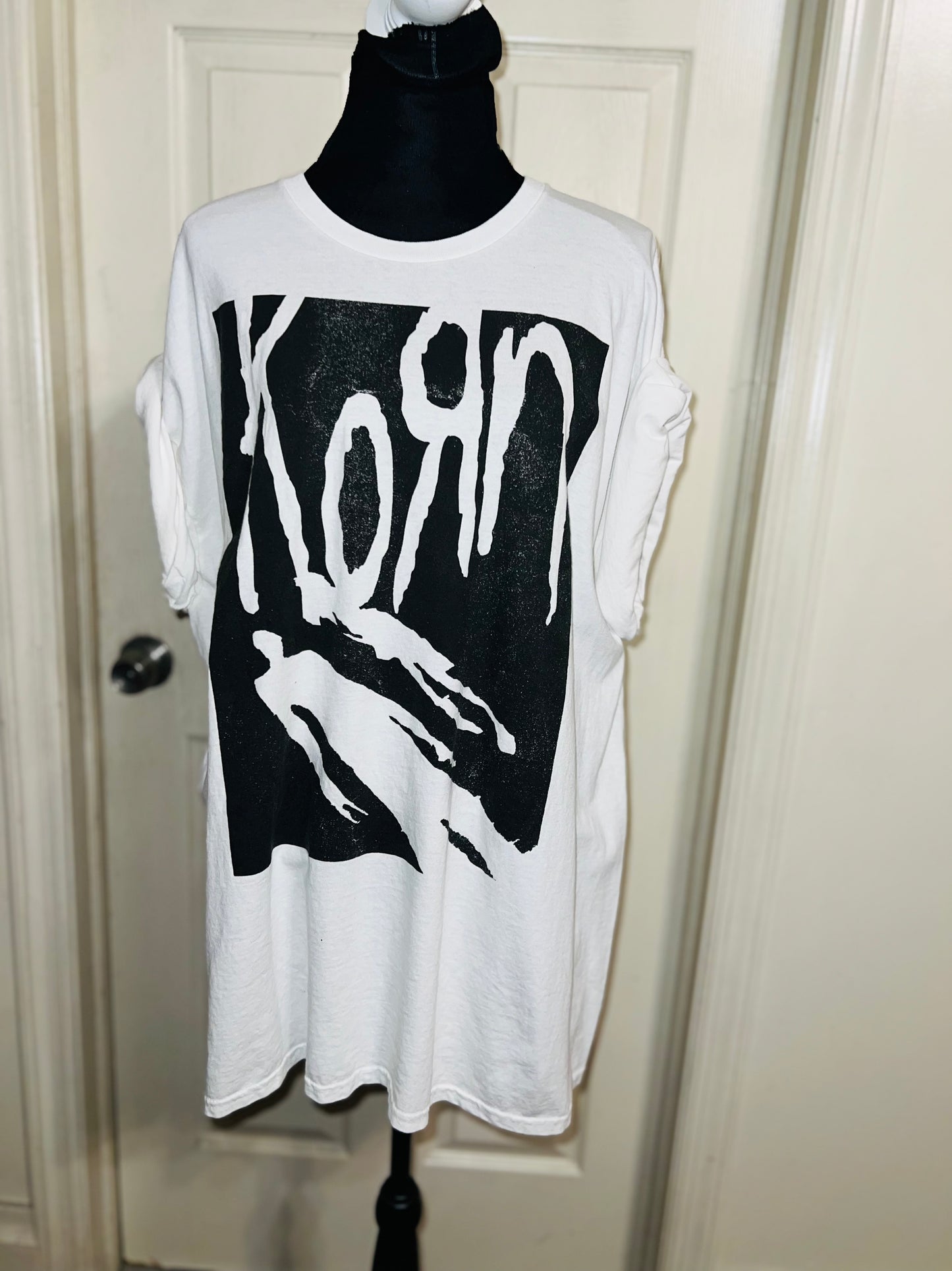 Korn Oversized Distressed T-Shirt