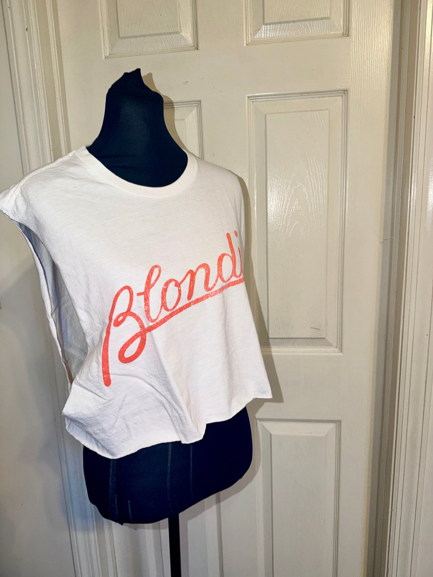 Blondie Oversized Distressed Cropped Tank
