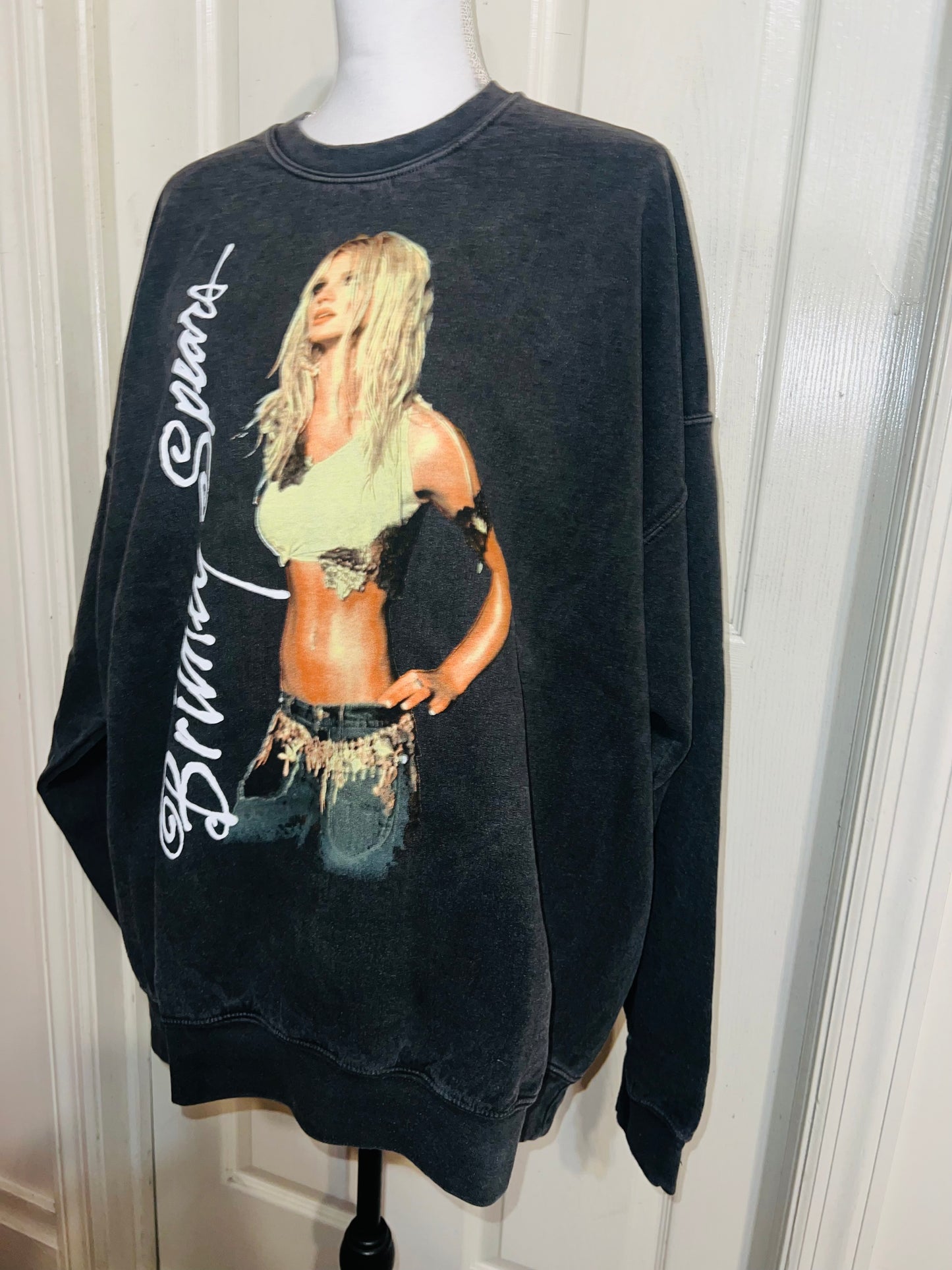 Britney Spears Oversized Distressed Sweatshirt