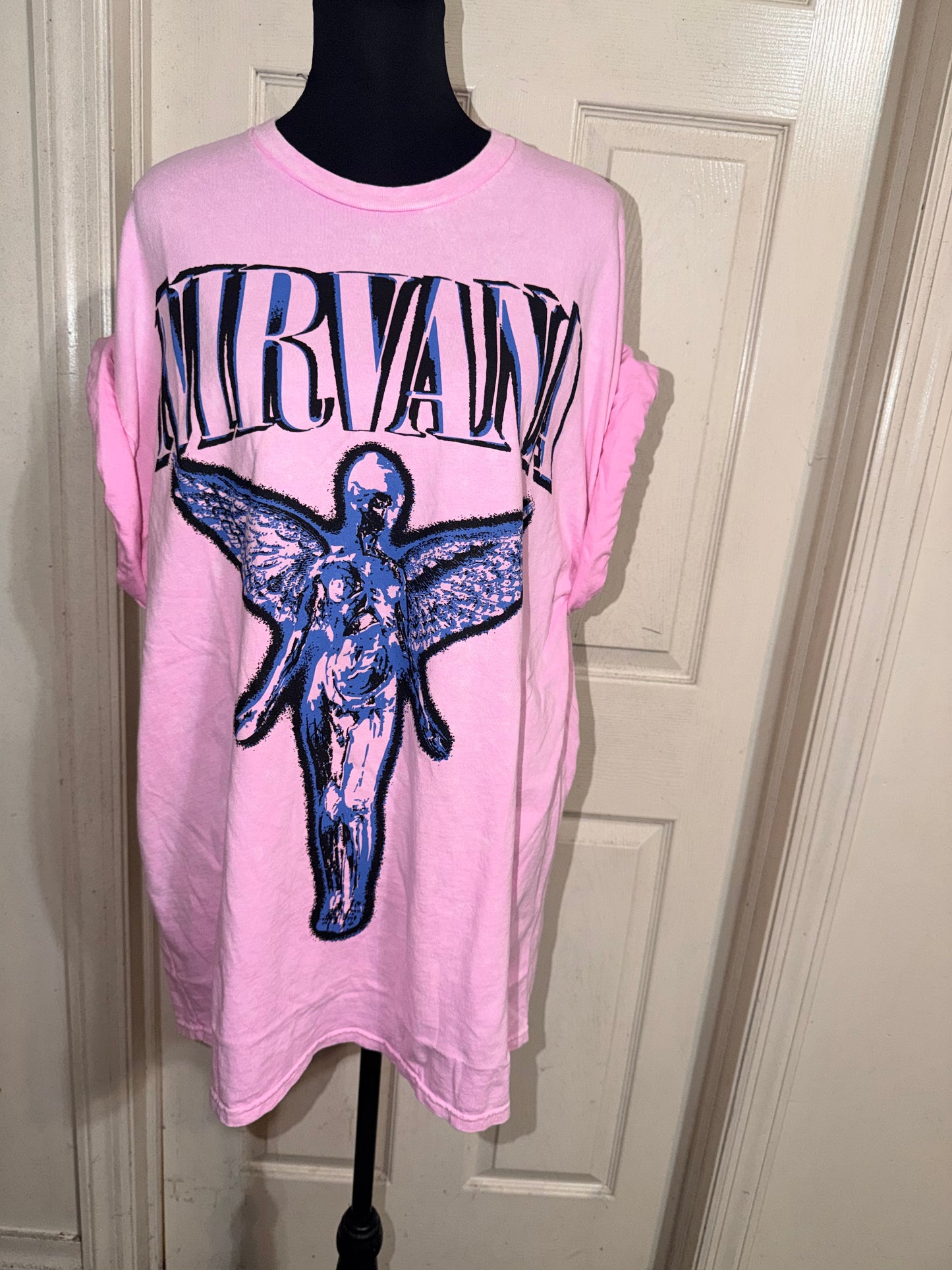 Nirvana Double Sided Oversized Distressed Tee