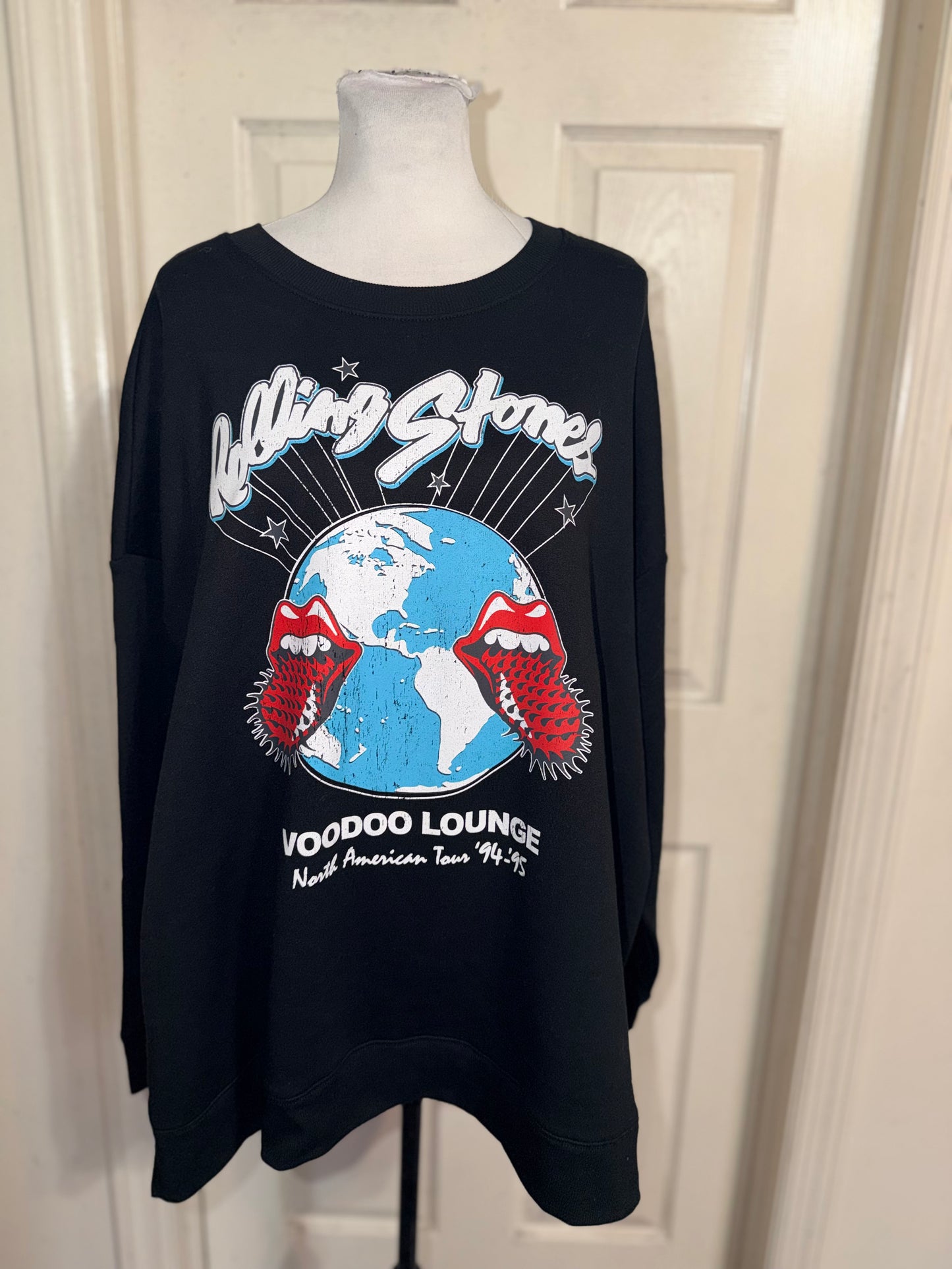 The Rolling Stones Double Sided Oversized Distressed Sweatshirt