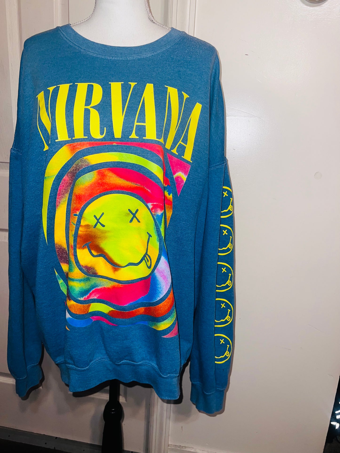 Nirvana Oversized Distressed Sweatshirt