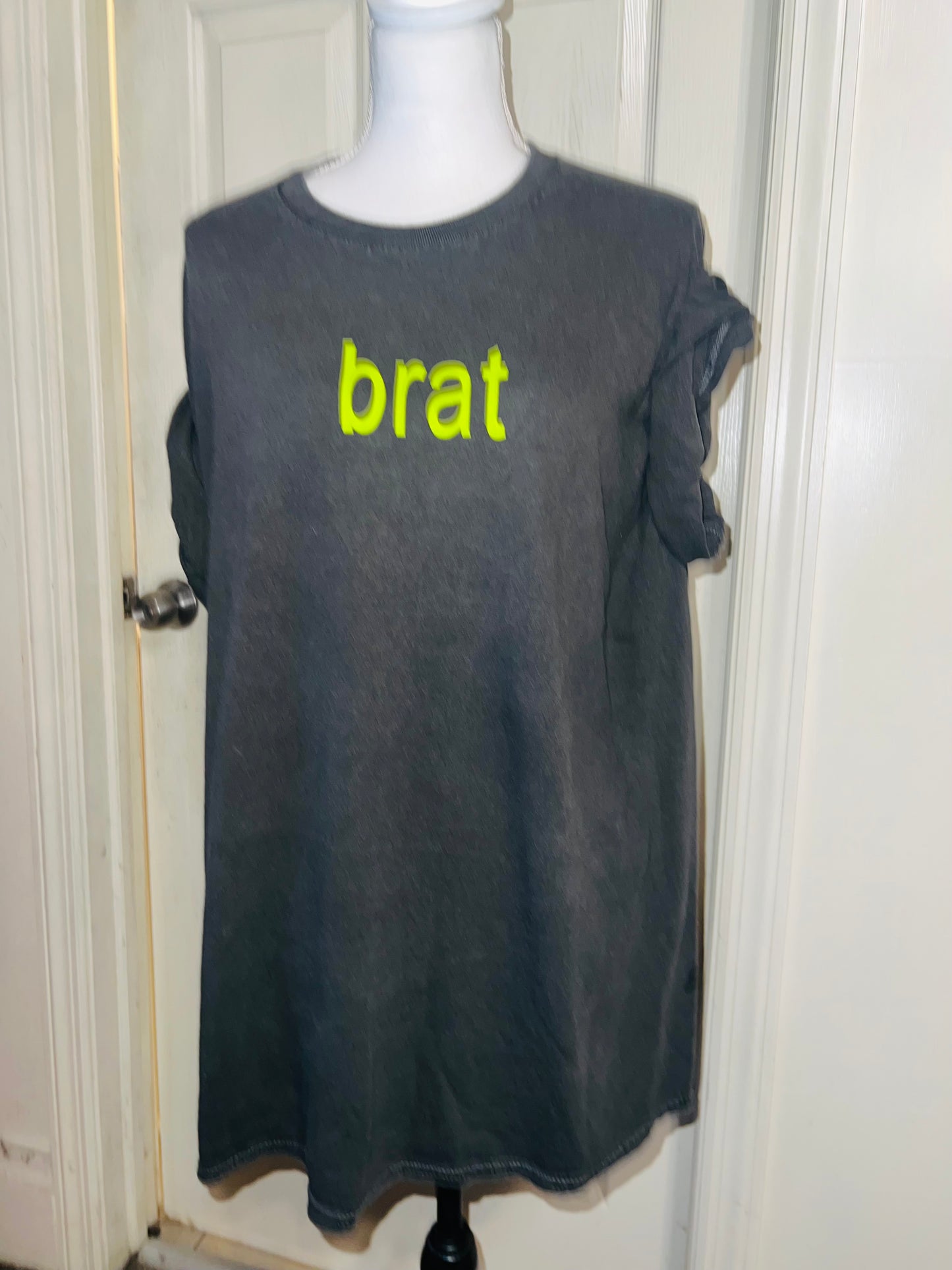 Charli XCX brat Double Sided Oversized Distressed Tee