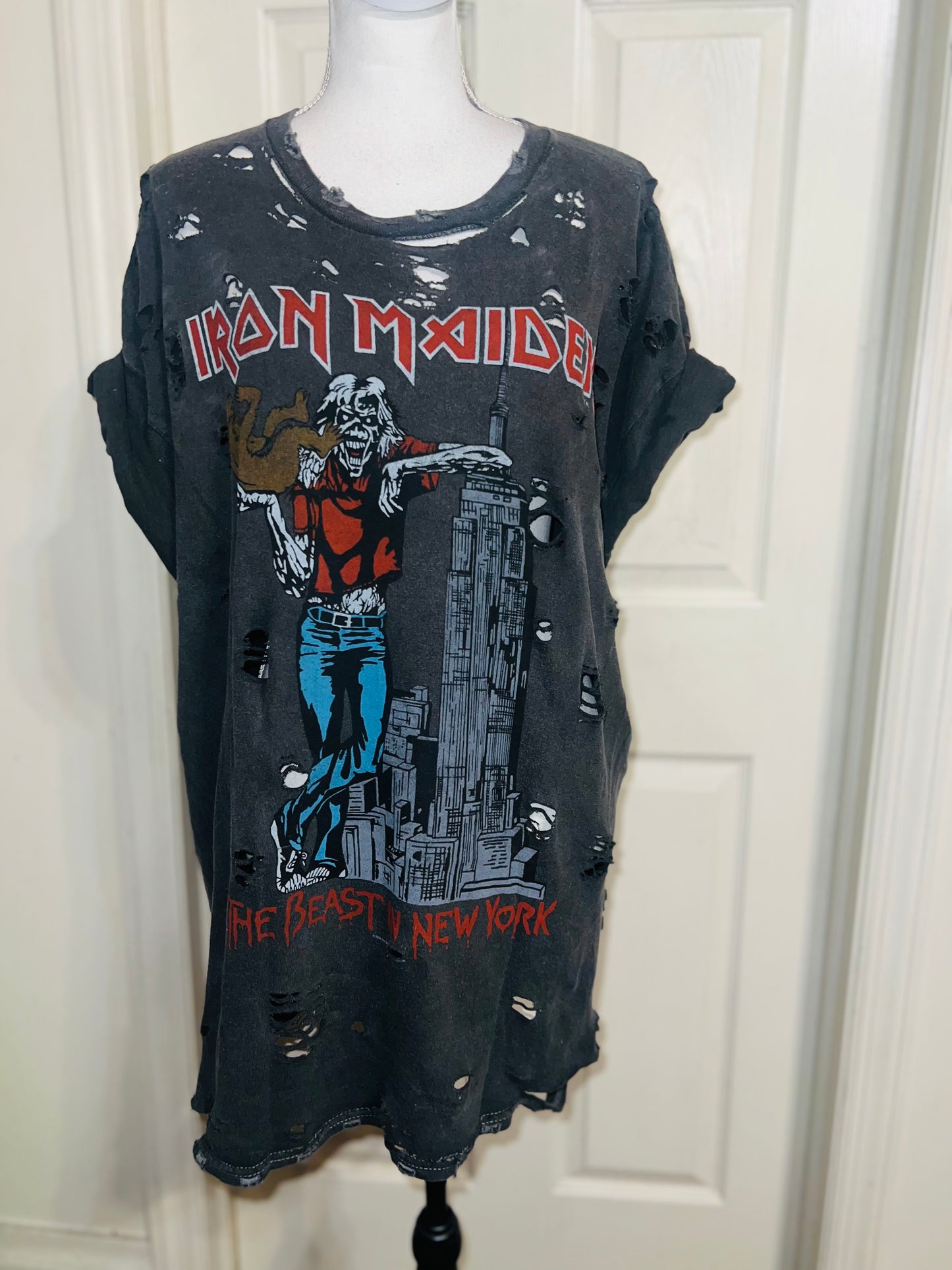 Iron Maiden Double Sided Oversized Distressed Tee