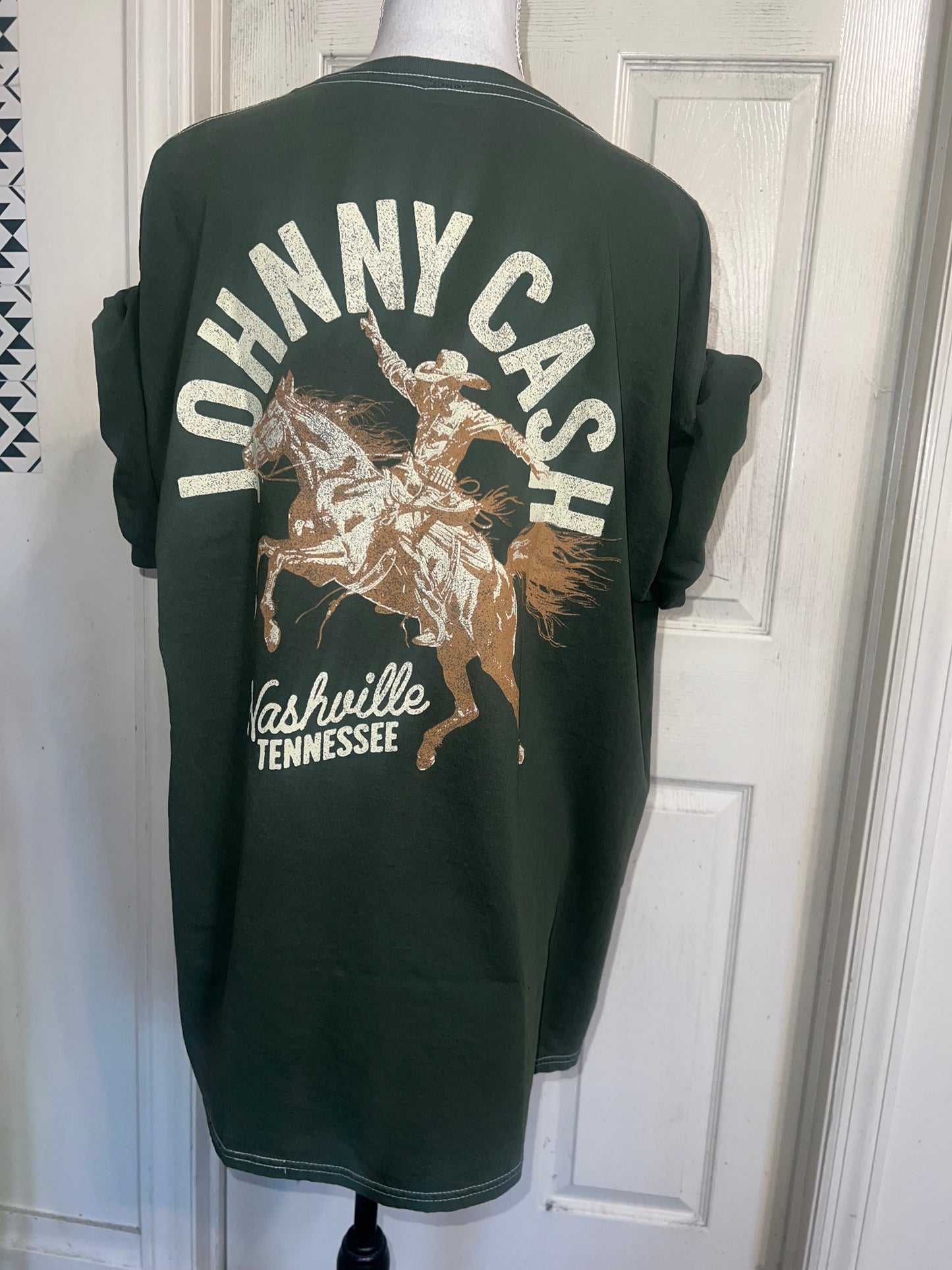 Johnny Cash Double Sided Oversized Diatressed Tee