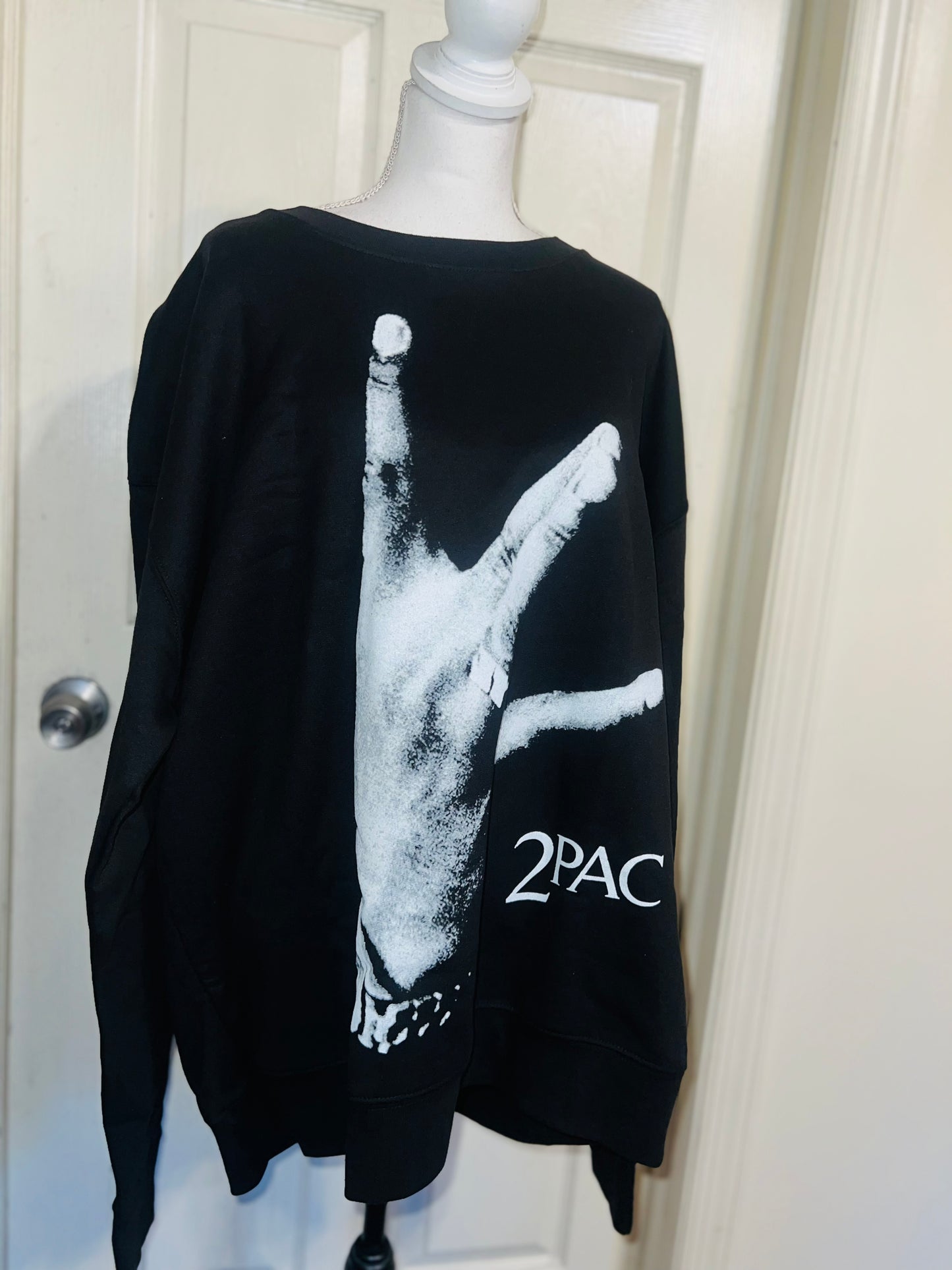 2Pac Oversized Distressed Sweatshirt