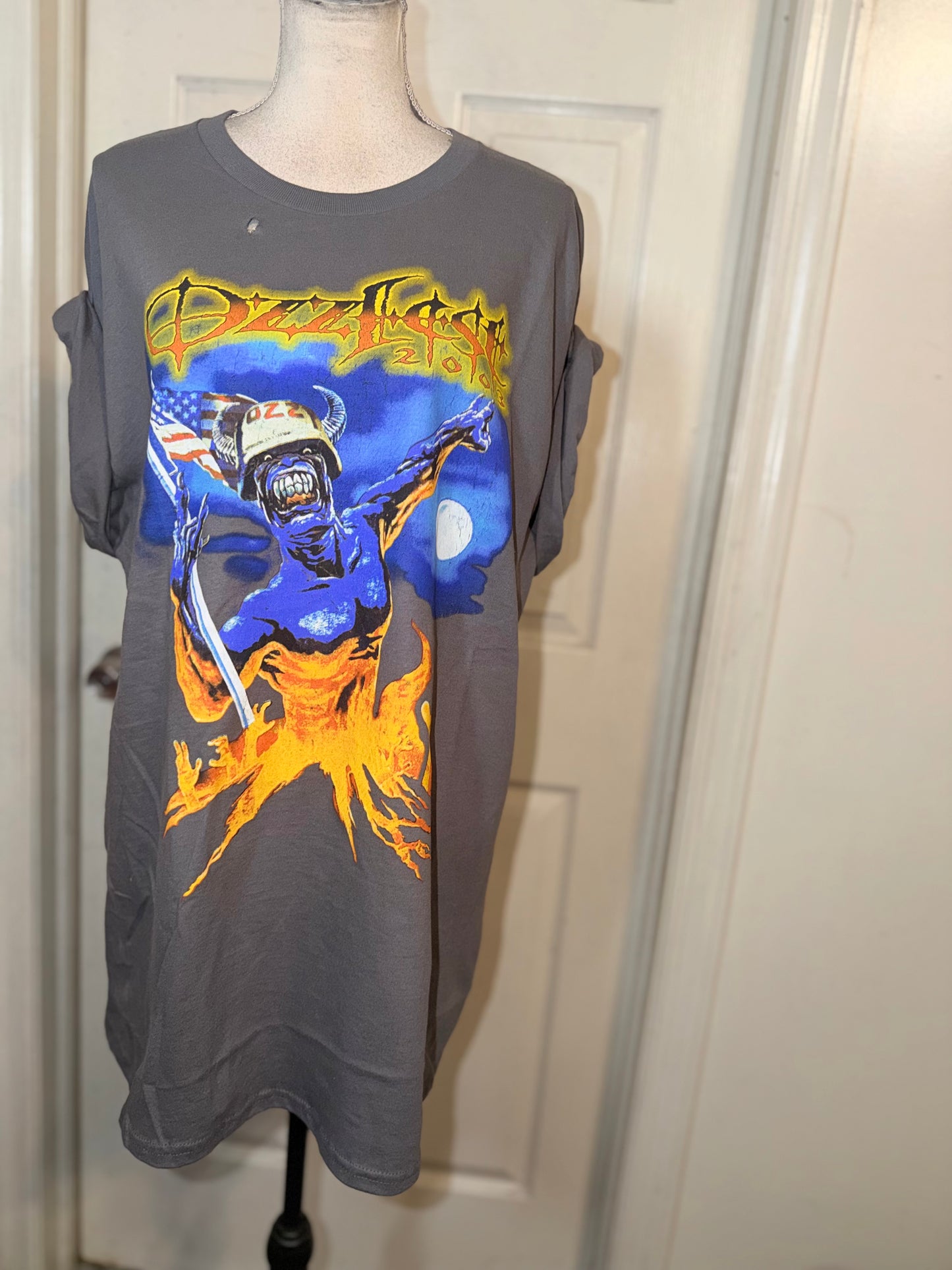 Ozzy Osbourne Ozzfest Double Sided Oversized Distressed Tee