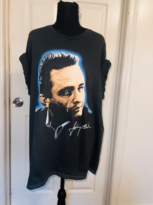 Johnny Cash Oversized Distressed Tee