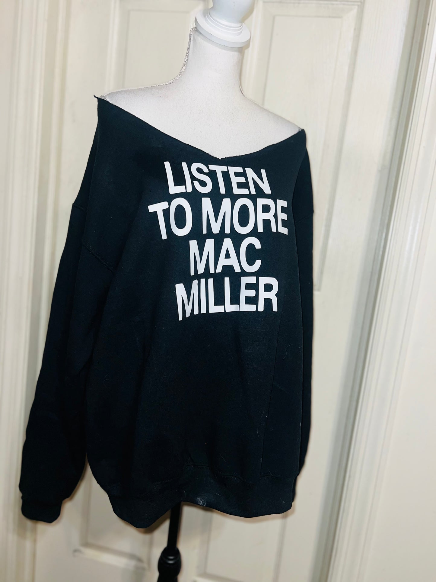 Mac Miller Oversized Distressed Sweatshirt