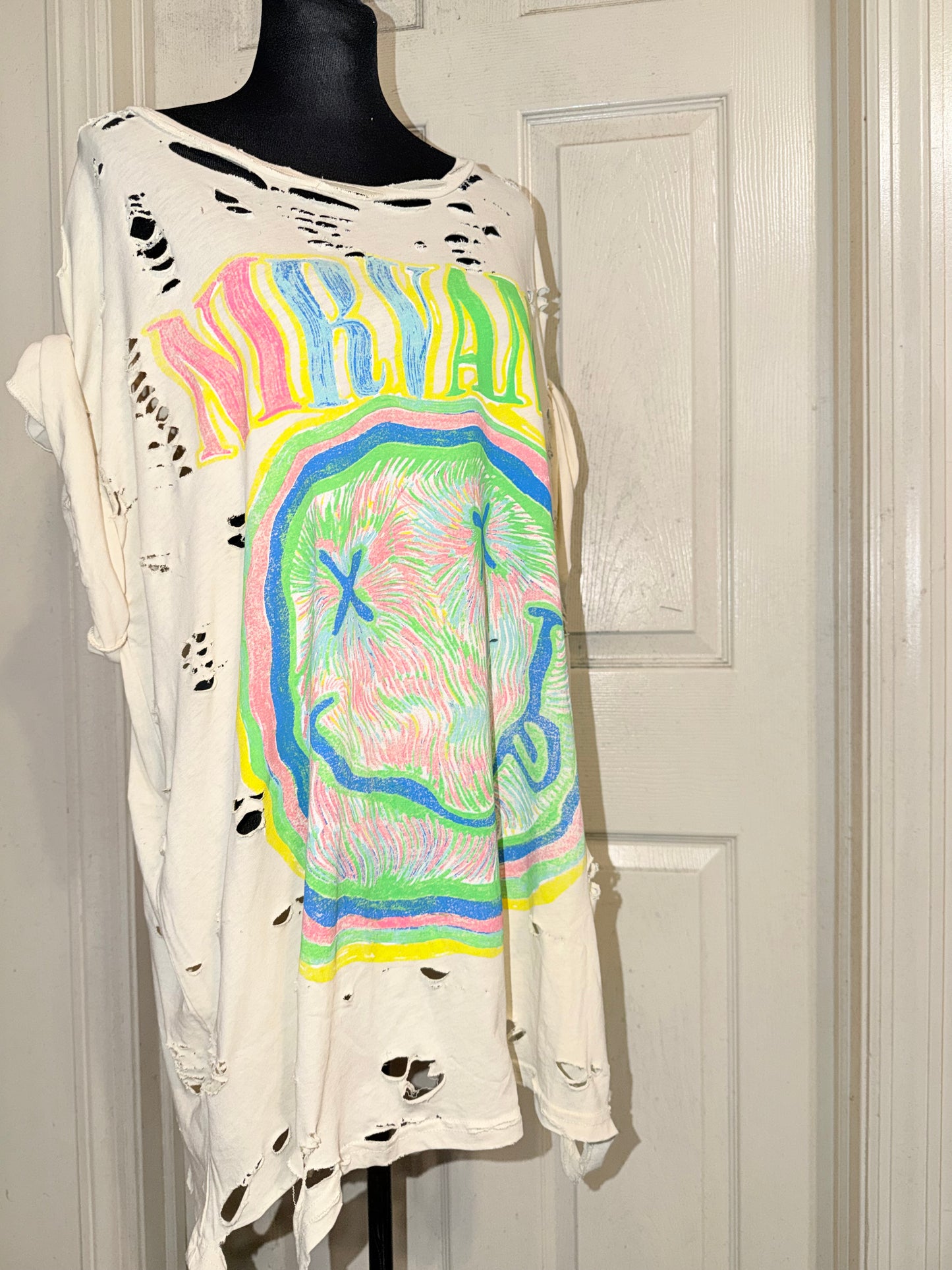 Nirvana Oversized Distressed Tee