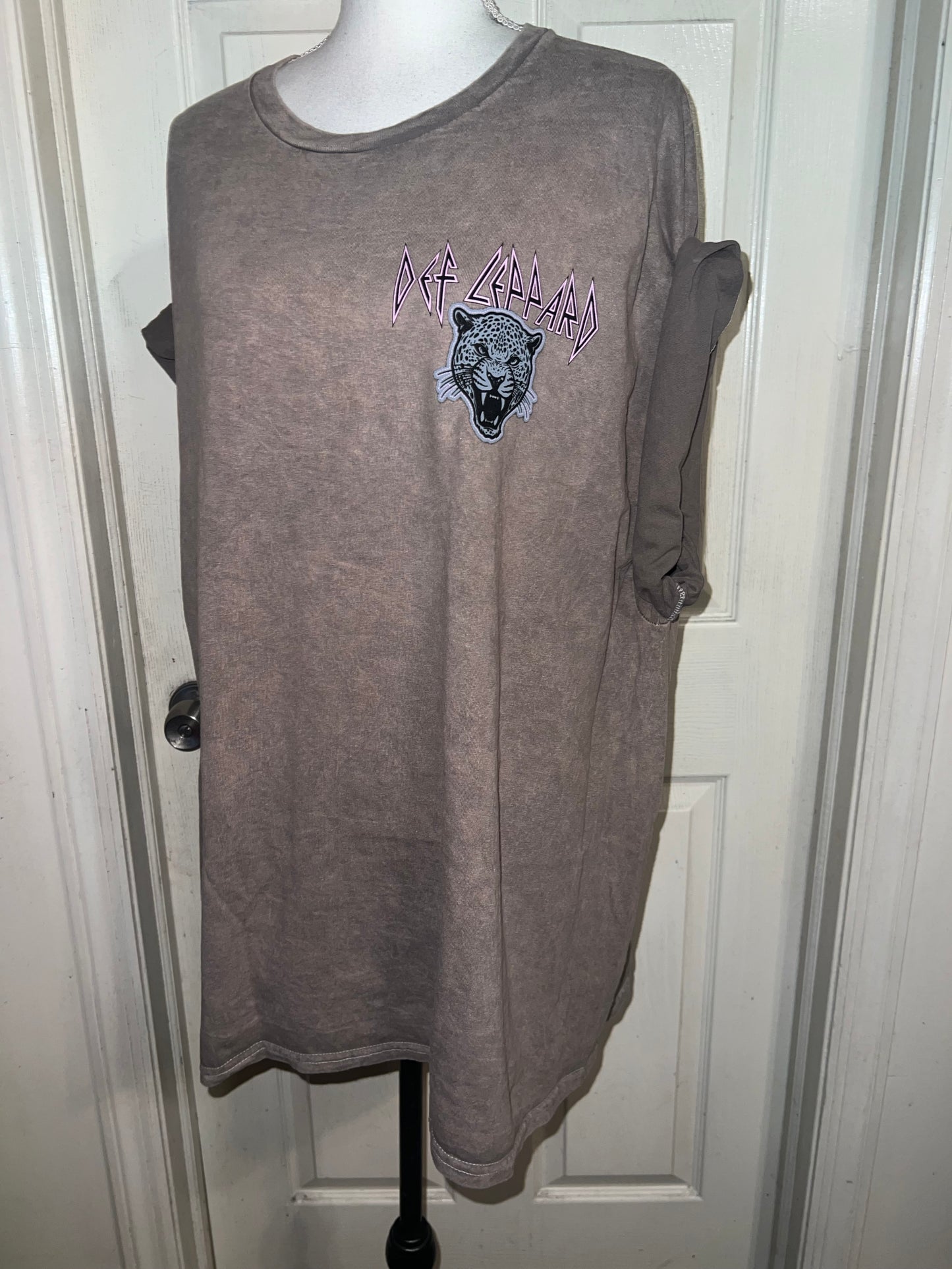 Def Leppard Double Sided Oversized Distressed Tee
