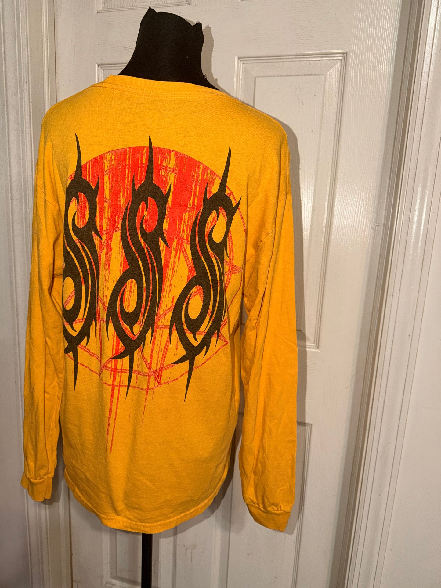 Slipknot Double Sided Vintage Oversized Distressed Long Sleeve Tee