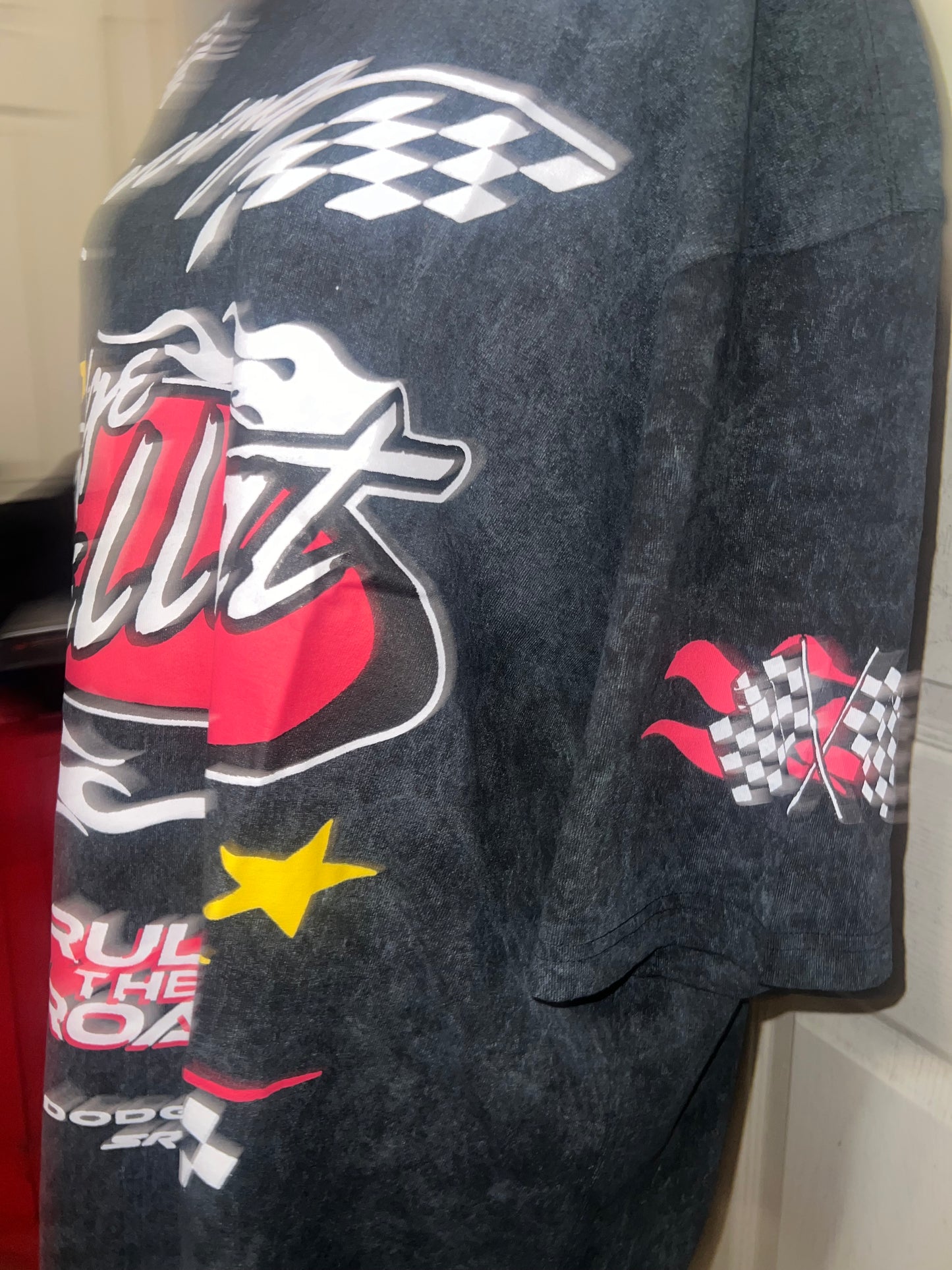 Dodge Hellcat Racing Oversized Distressed Tee  on