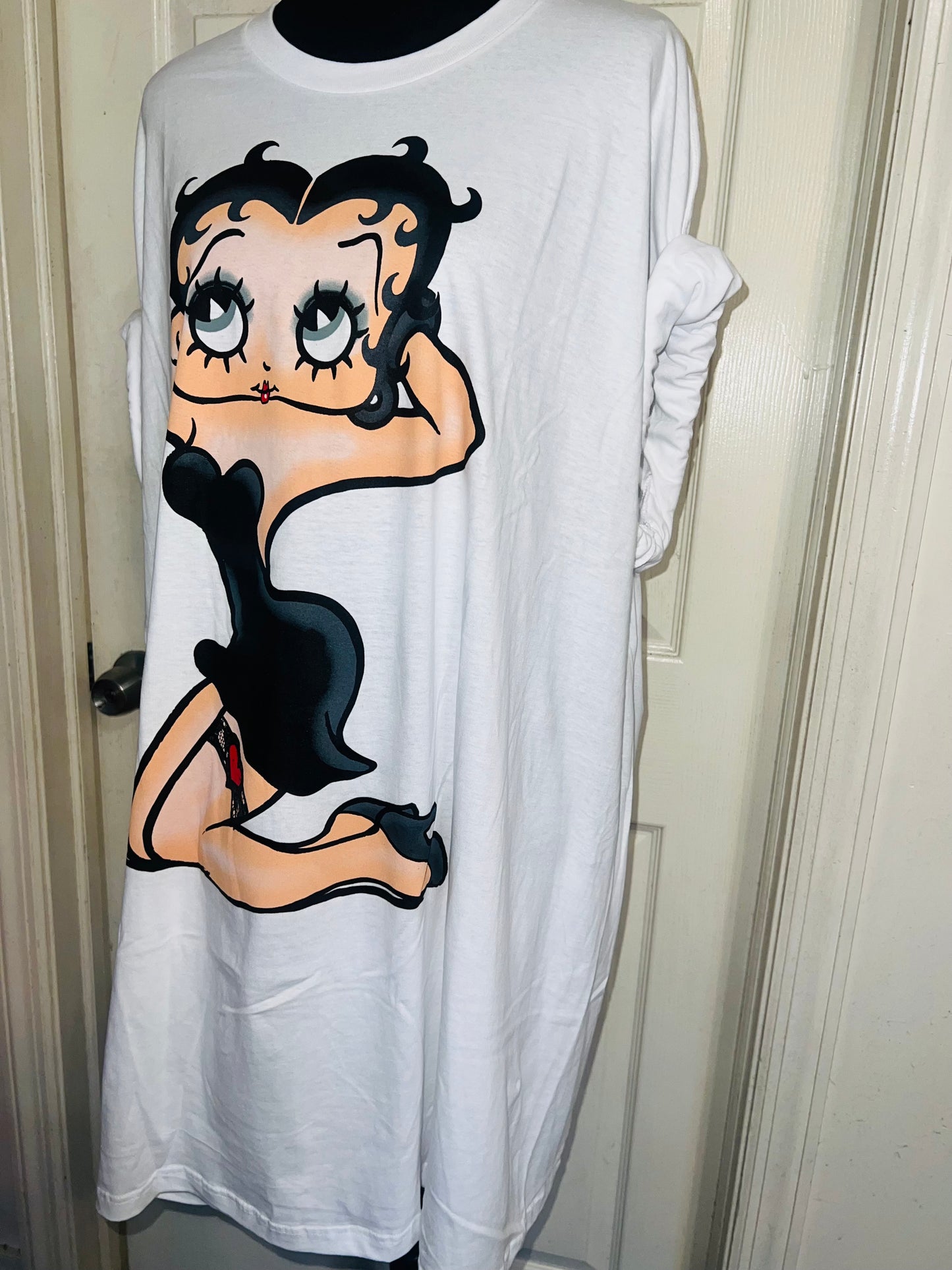 Betty Boop Oversized Distressed T-Shirt Dress