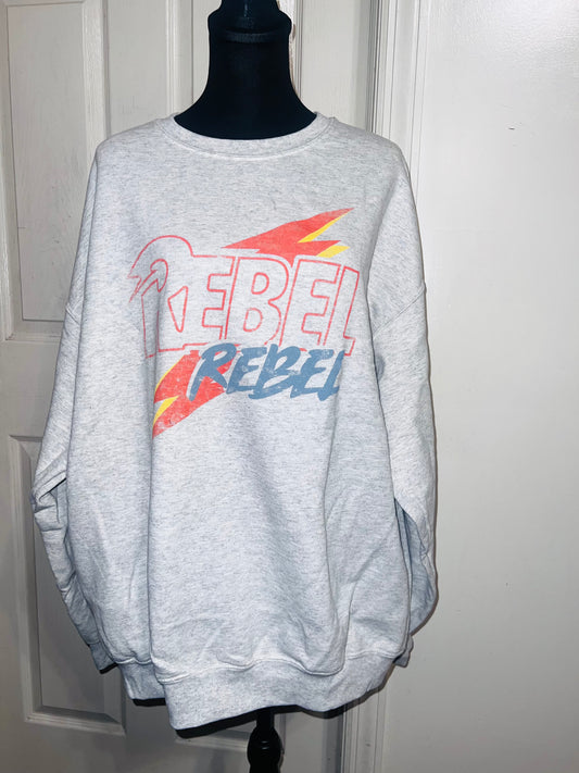 Rebel Rebel Bowie Oversized Distressed Sweatshirt