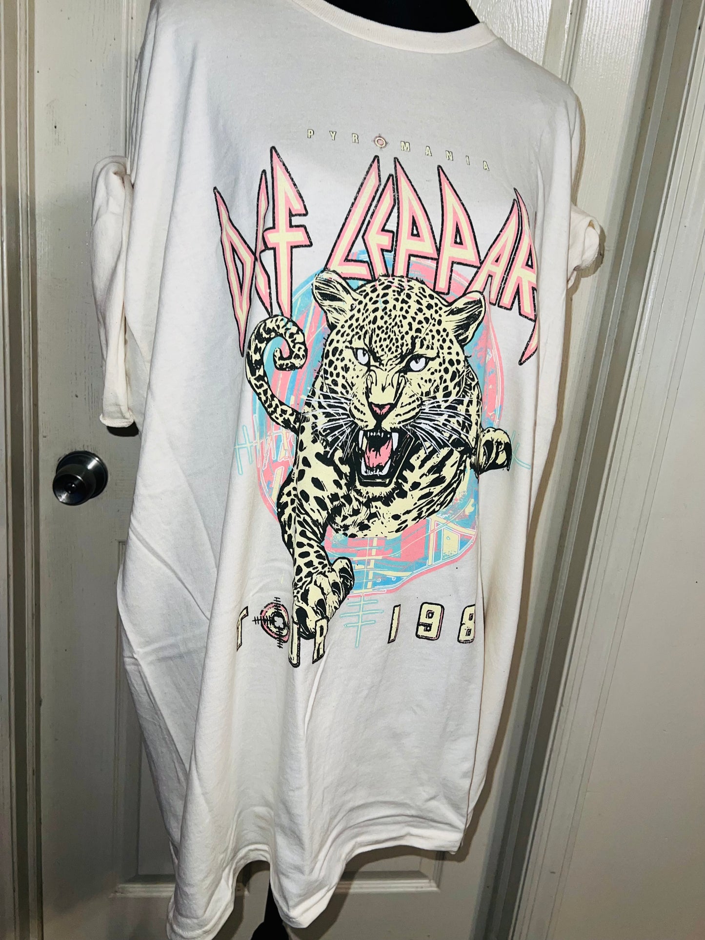 Def Leppard Double Sided Oversized Distressed Tee