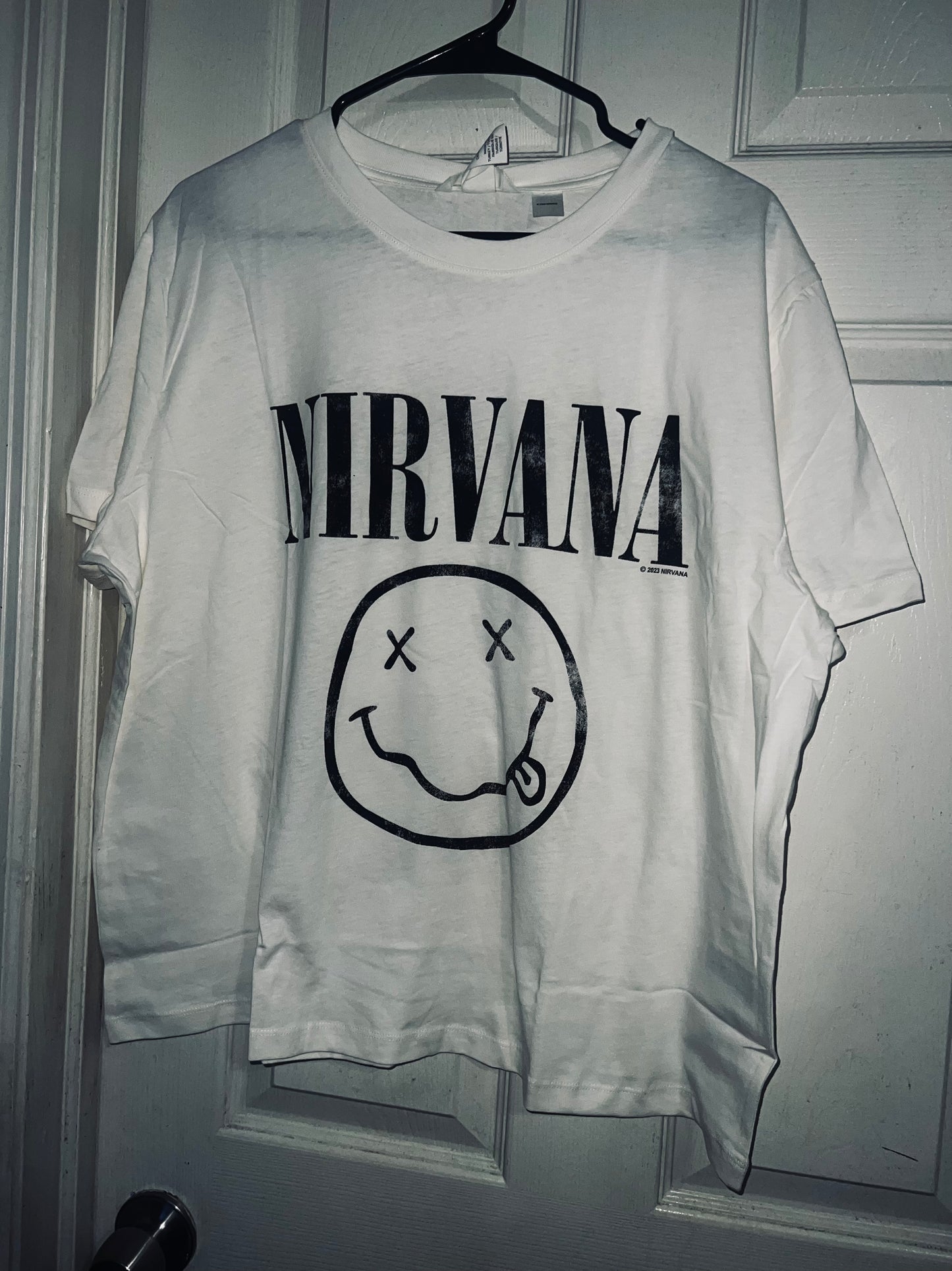 Nirvana Off White Distressed Tee