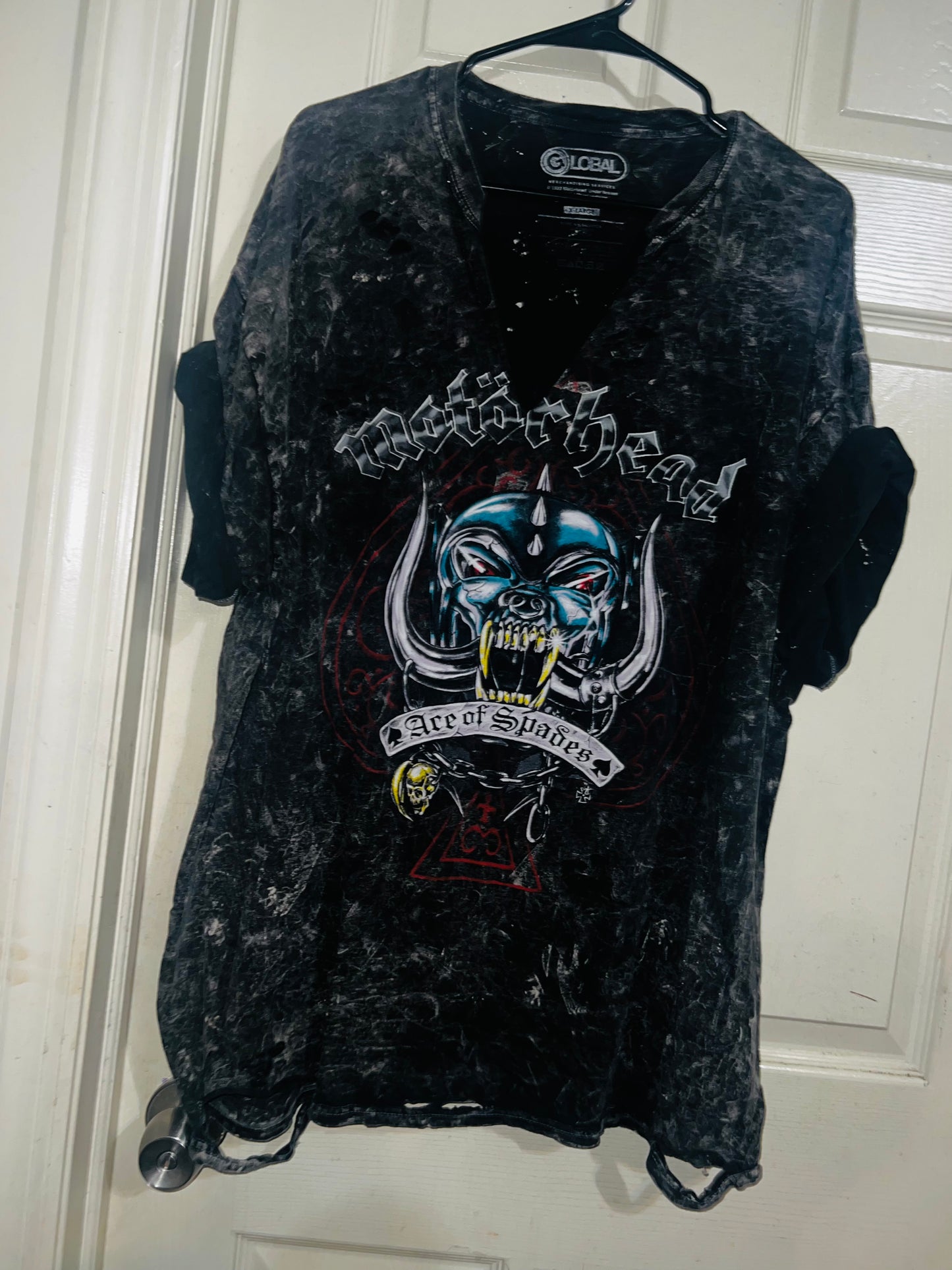 Motörhead Acid Wash Oversized Distressed Tee