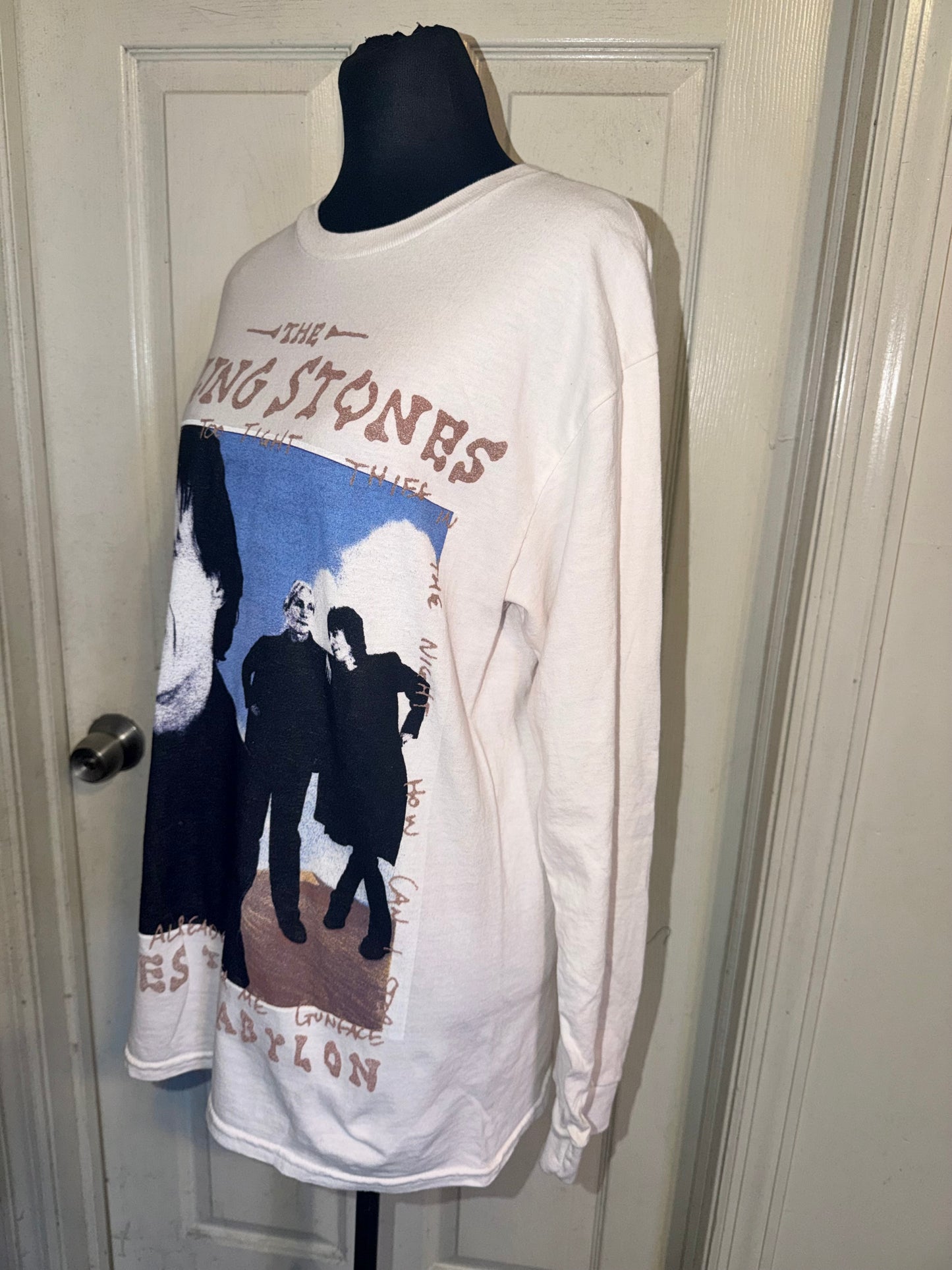 The Rolling Stones Oversized Distressed Long Sleeve Tee
