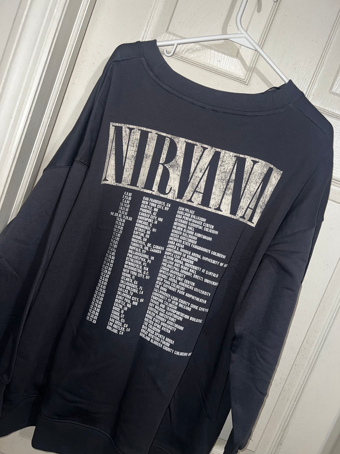 Nirvana Oversized Double Sided Distressed Sweatshirt