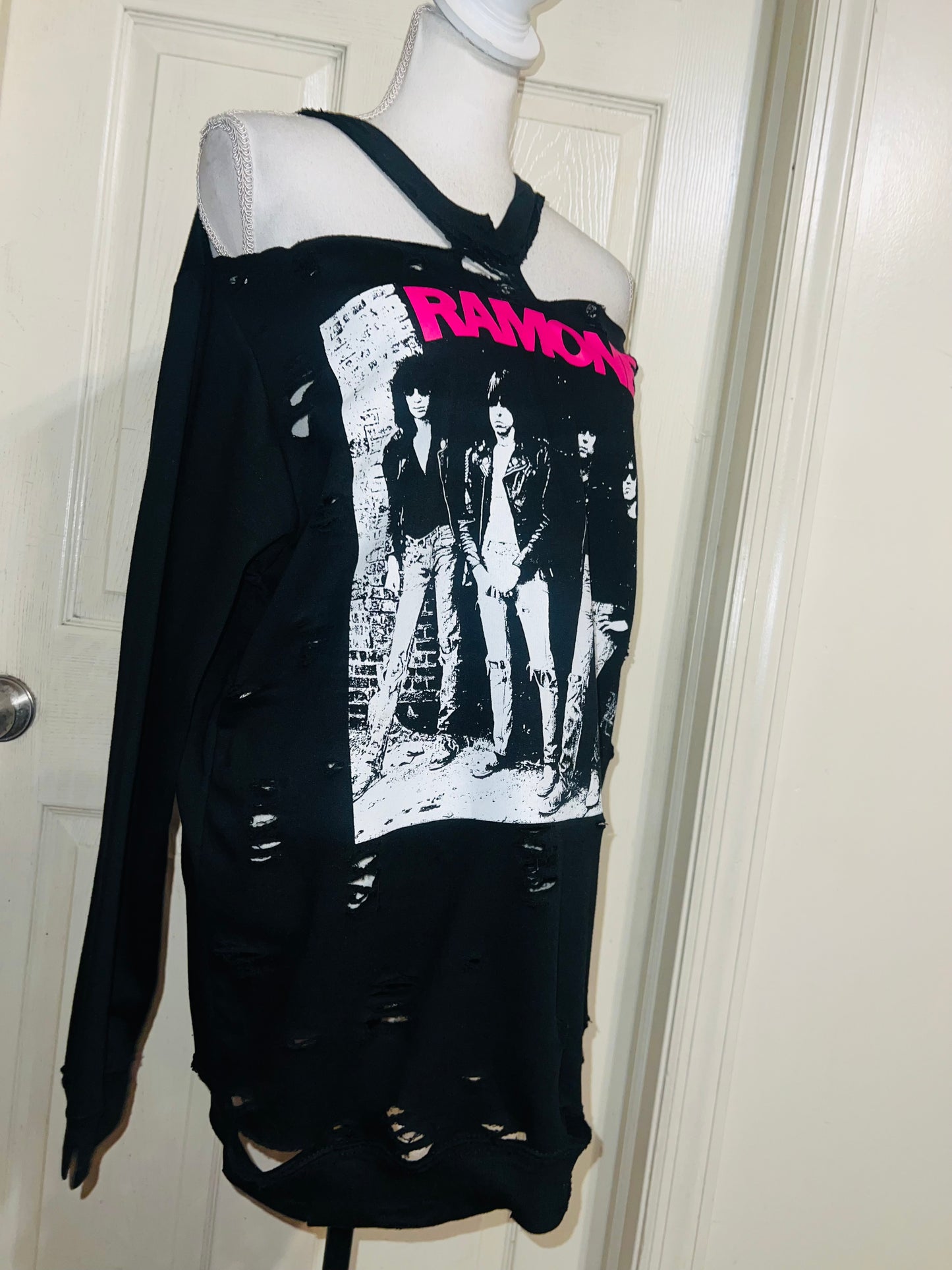 Ramones Oversized Distressed Sweatshirt