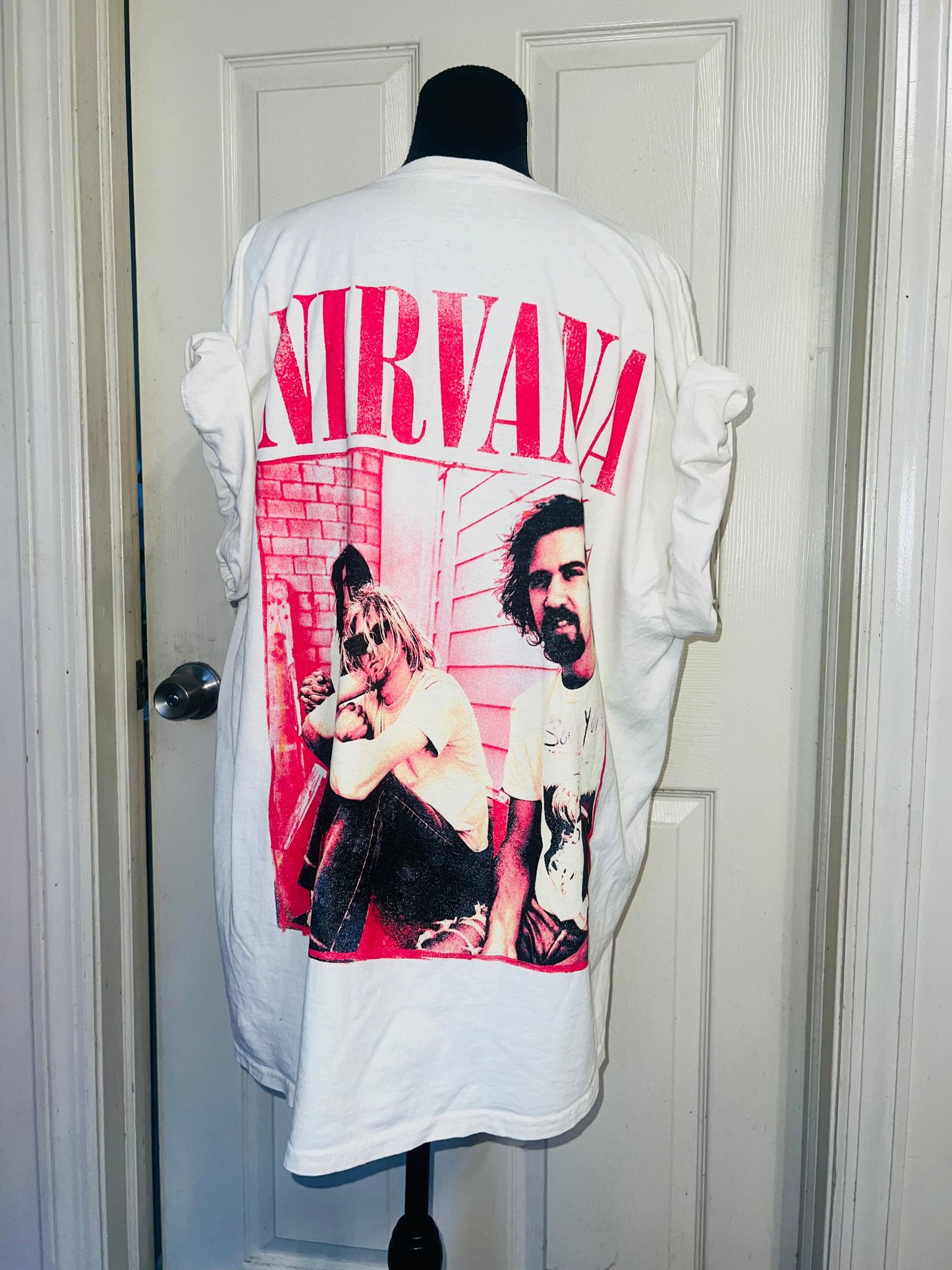 Nirvana Double Sided Oversized Distressed Tee