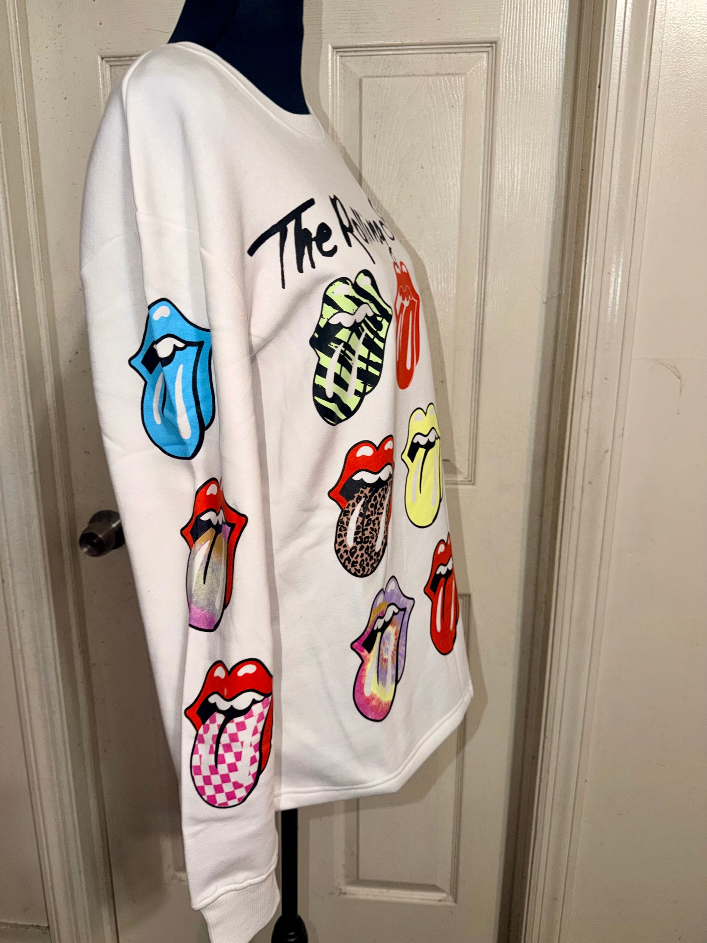 The Rolling Stones Oversized Distressed Sweatshirt