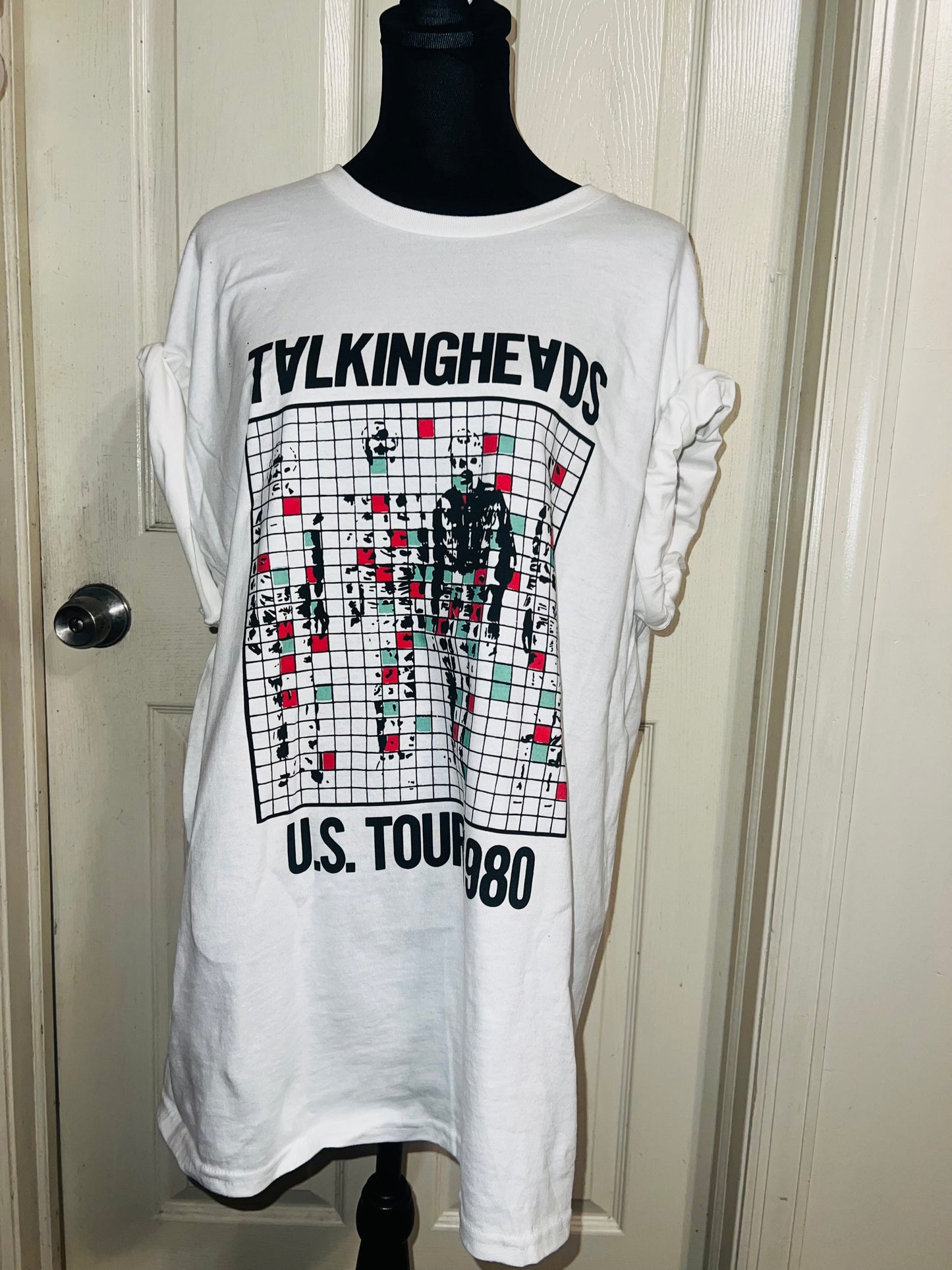 Talking Heads Double Sided Oversized Distressed Tee