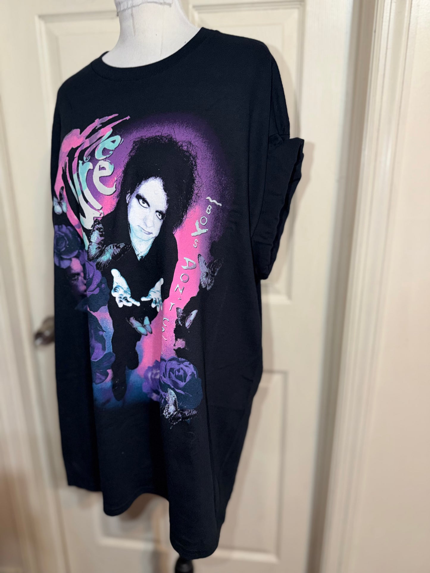 The Cure Double Sided Oversized Distressed Tee