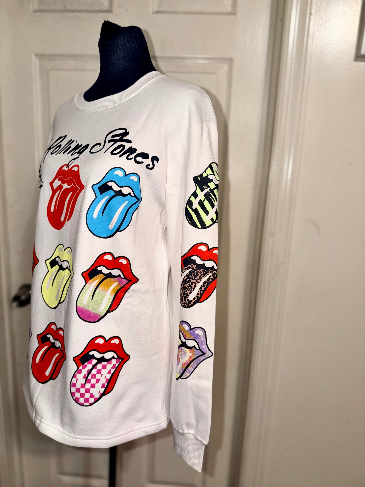 The Rolling Stones Oversized Distressed Sweatshirt
