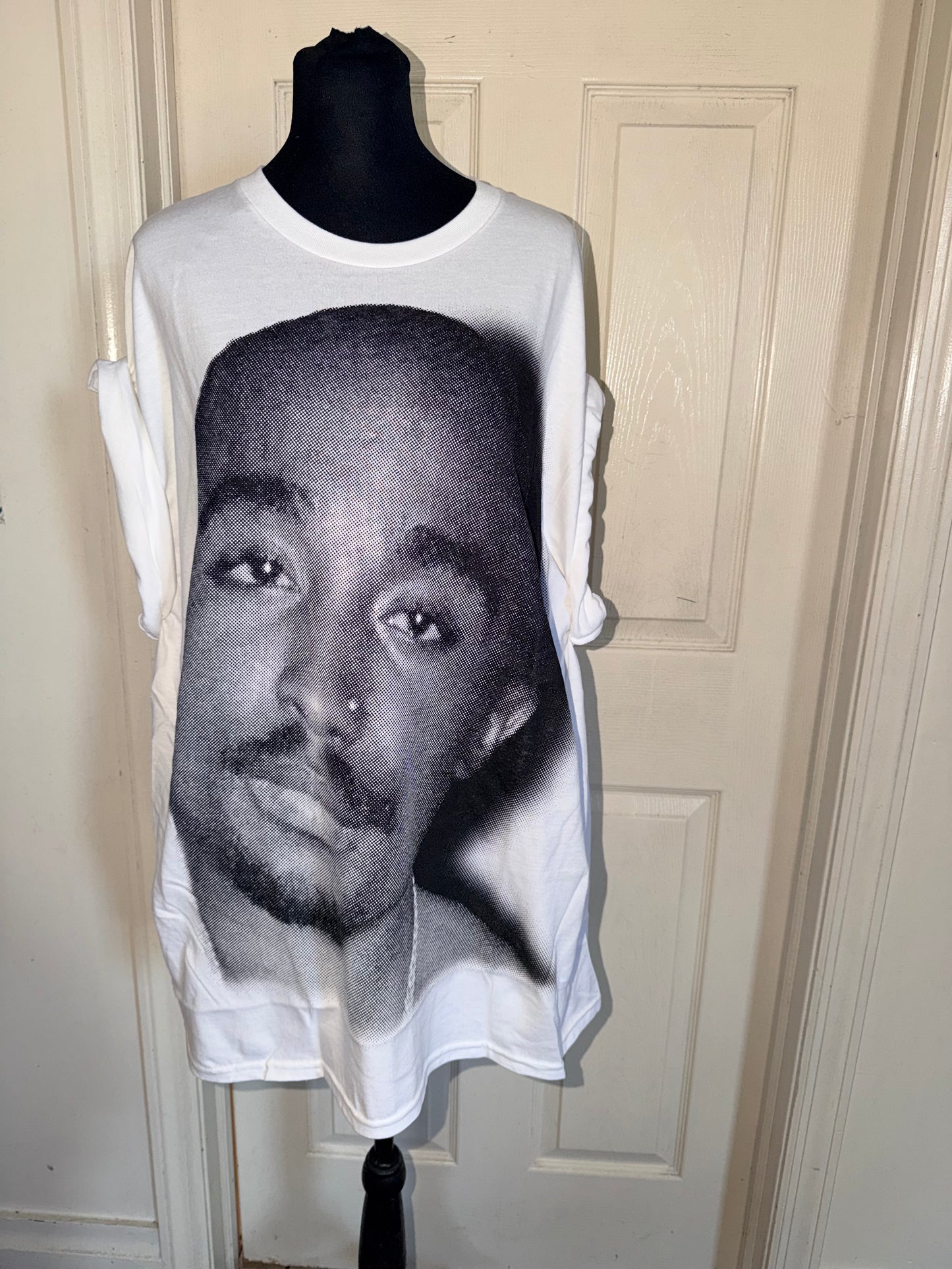 Tupac Double Sided Oversized Distressed Tee