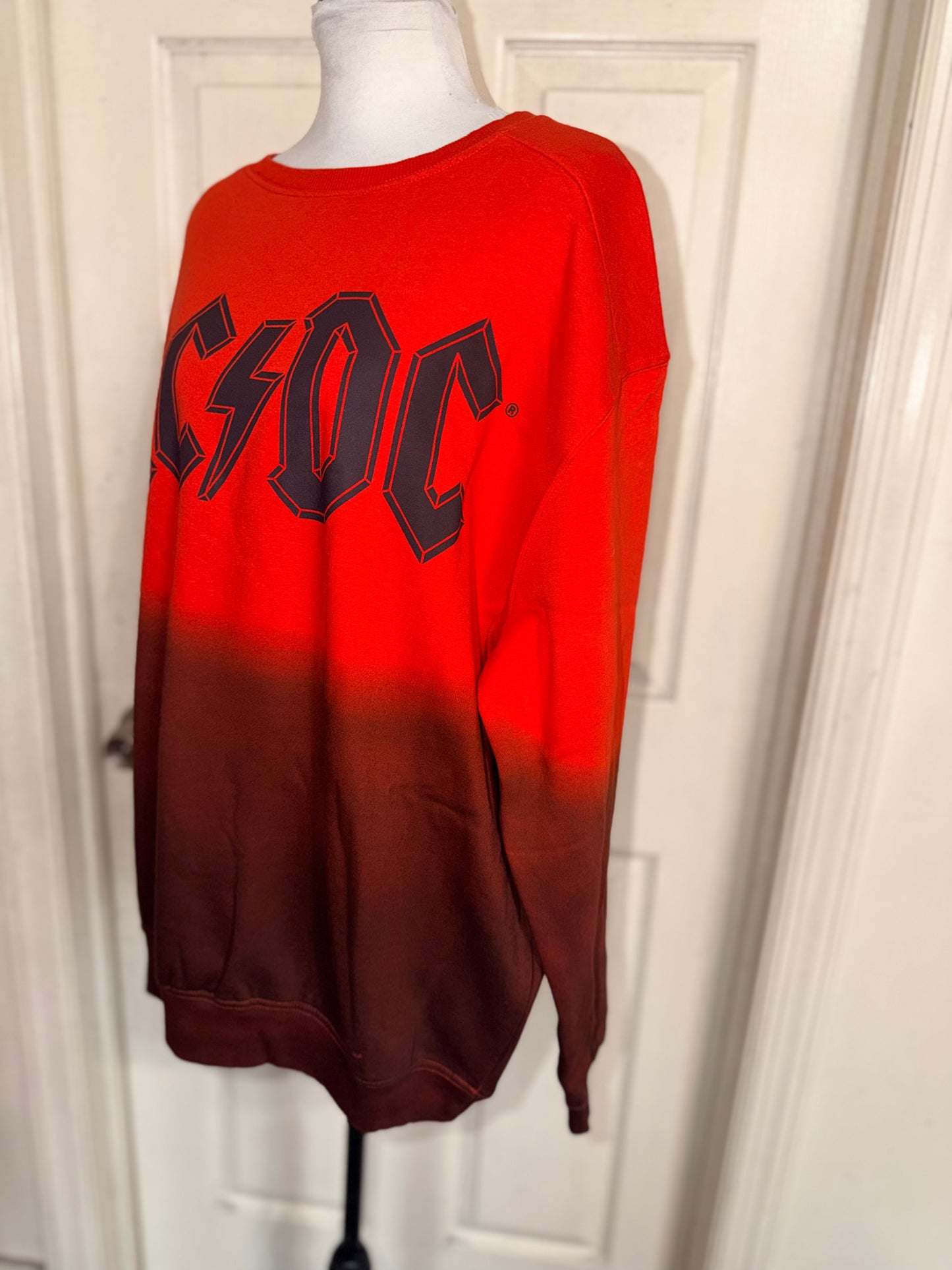 AC/DC Oversized Distressed Sweatshirt