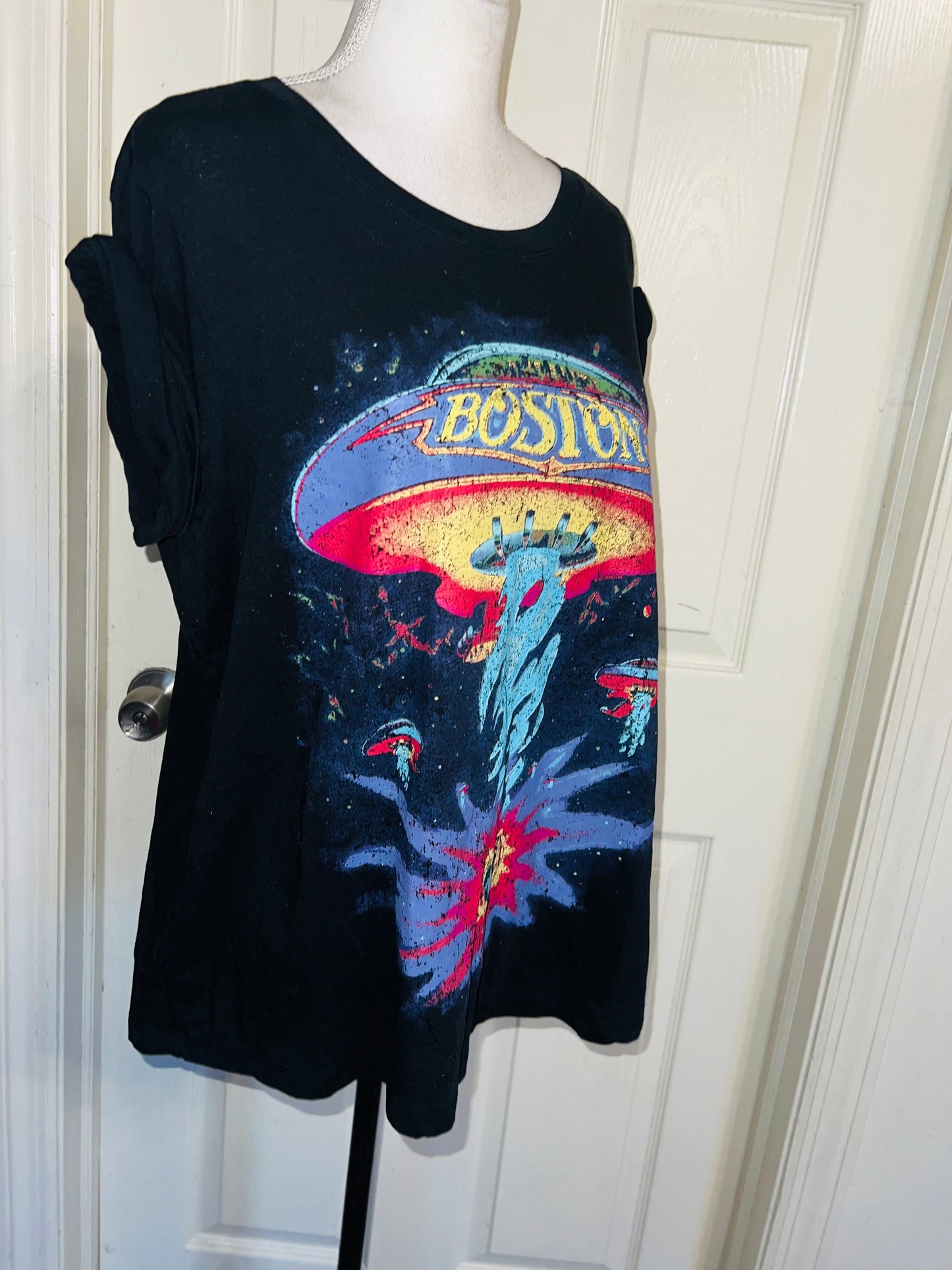Boston Double Sided Oversized Distressed Tee