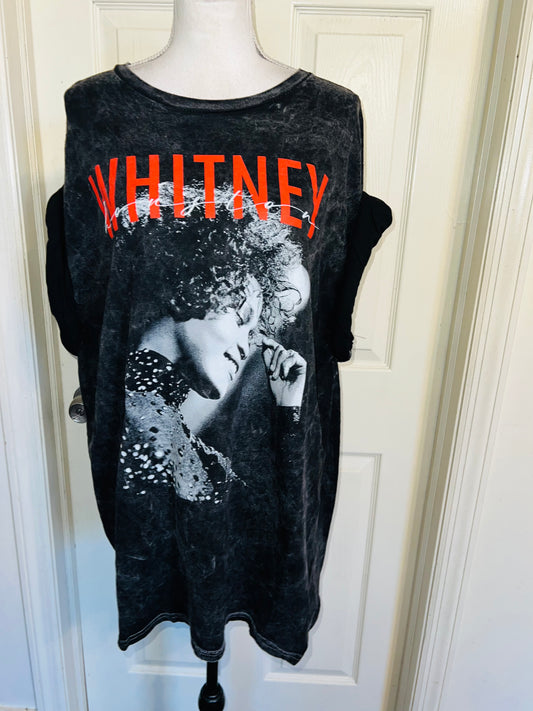 Whitney Houston Oversized Distressed Tee
