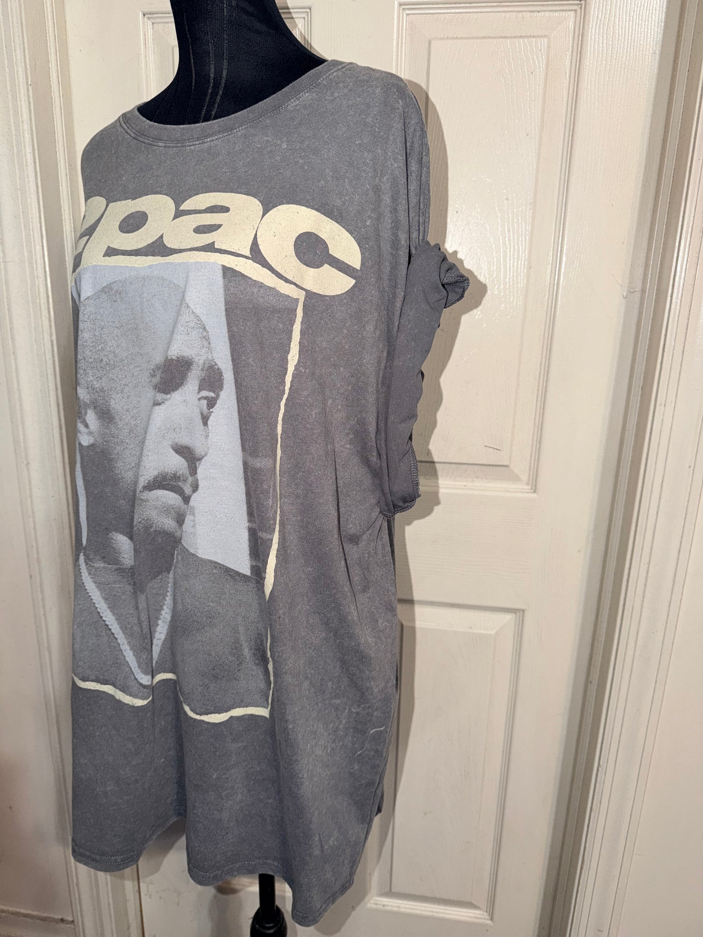 Tupac Double Sided Oversized Distressed Tee