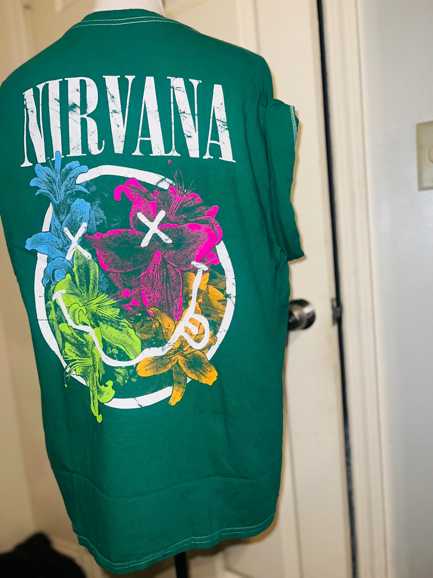 Nirvana Double Sided Oversized Distressed Tee