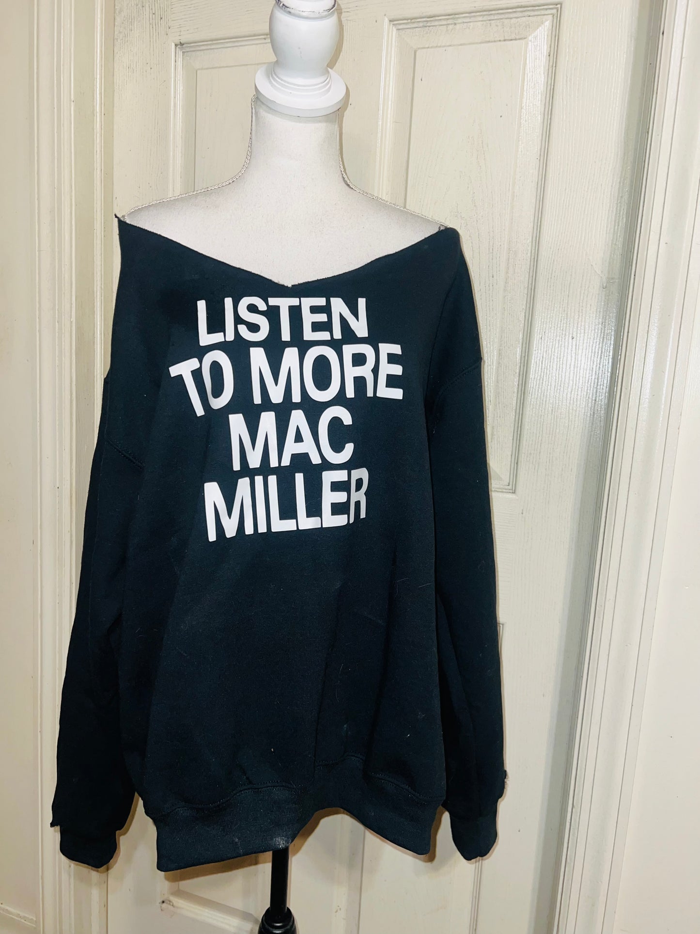 Mac Miller Oversized Distressed Sweatshirt