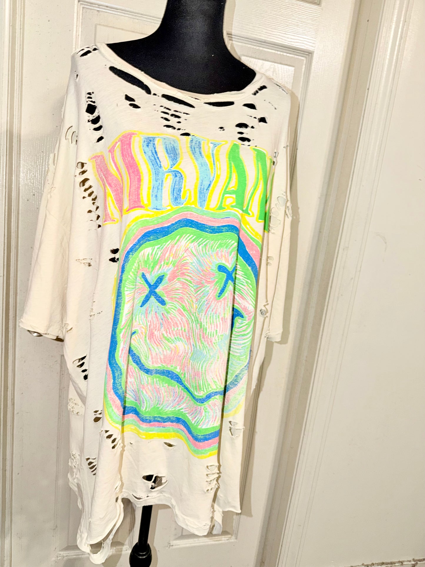 Nirvana Oversized Distressed Tee