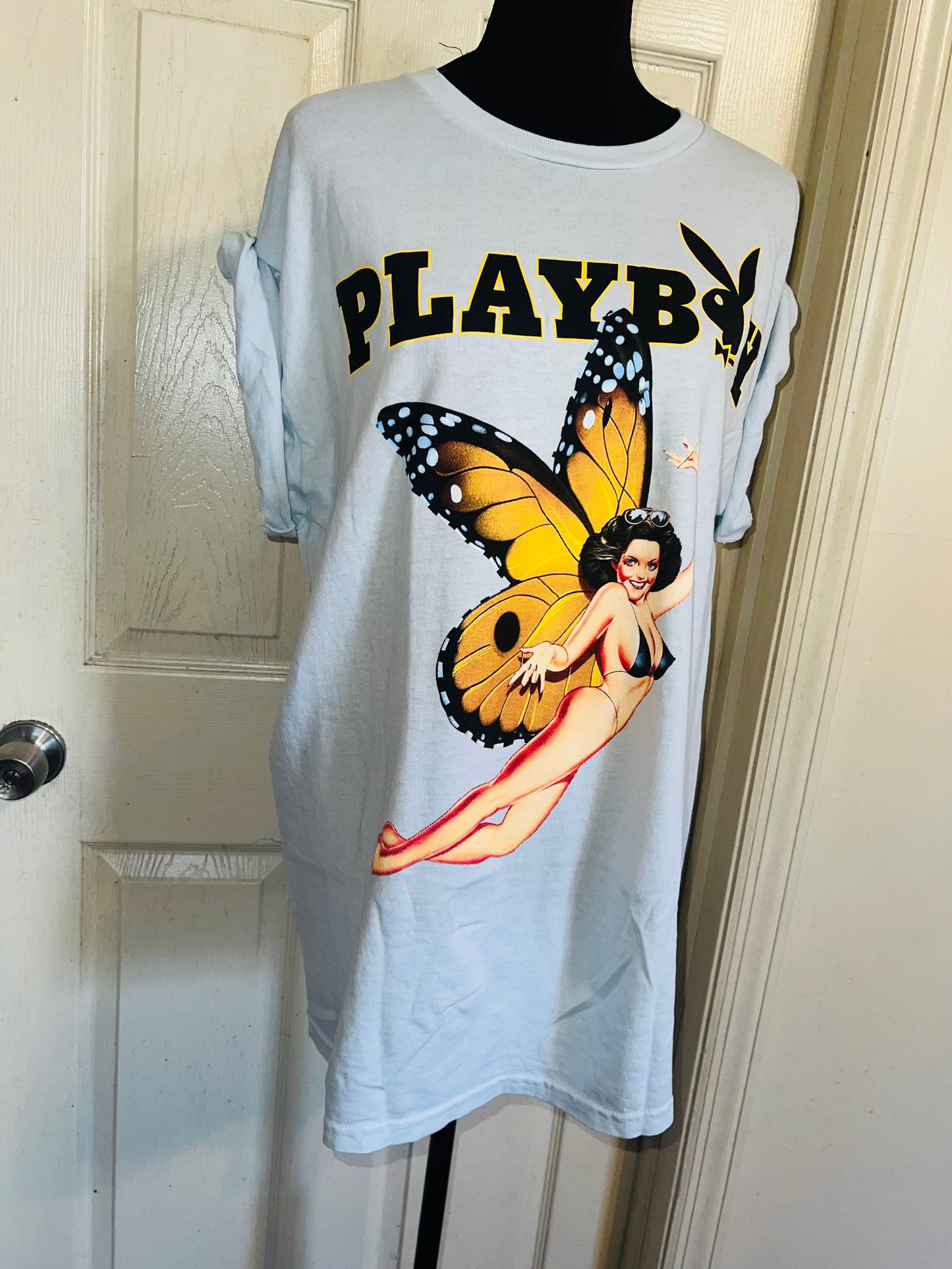 Playboy Double Sided Oversized Distressed Tee