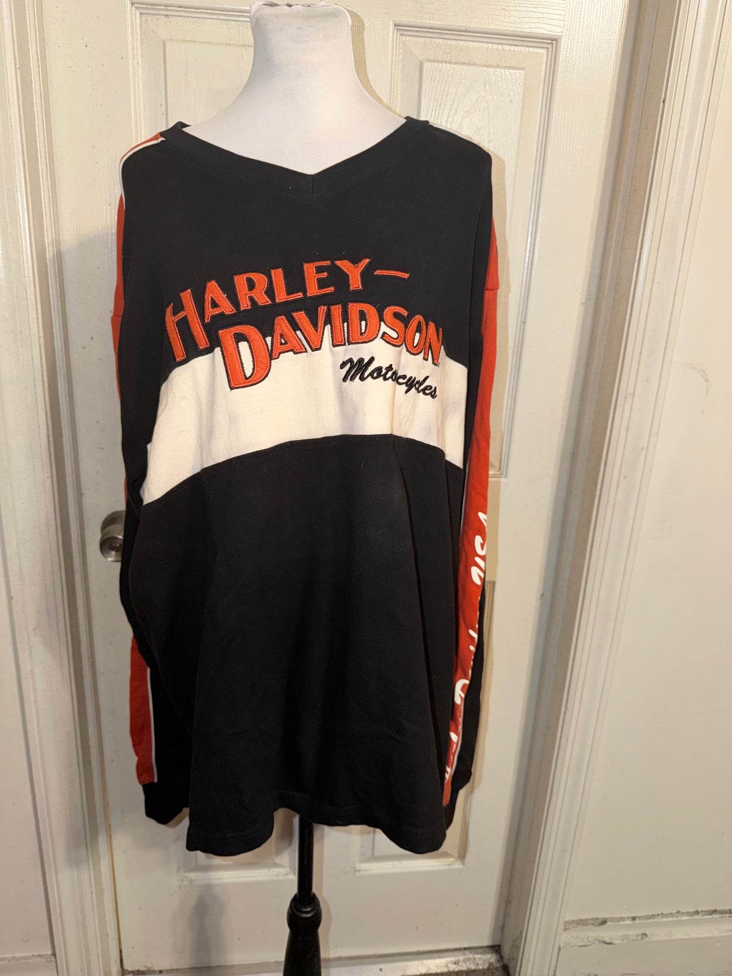 Harley Davidson Double Sided Oversized Distressed Vintage Jersey Sweatshirt