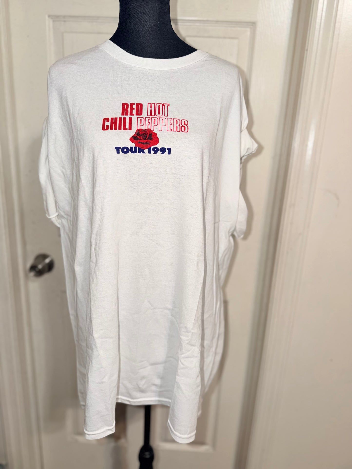 Red Hot Chili Peppers Double Sided Oversized Distressed Tee