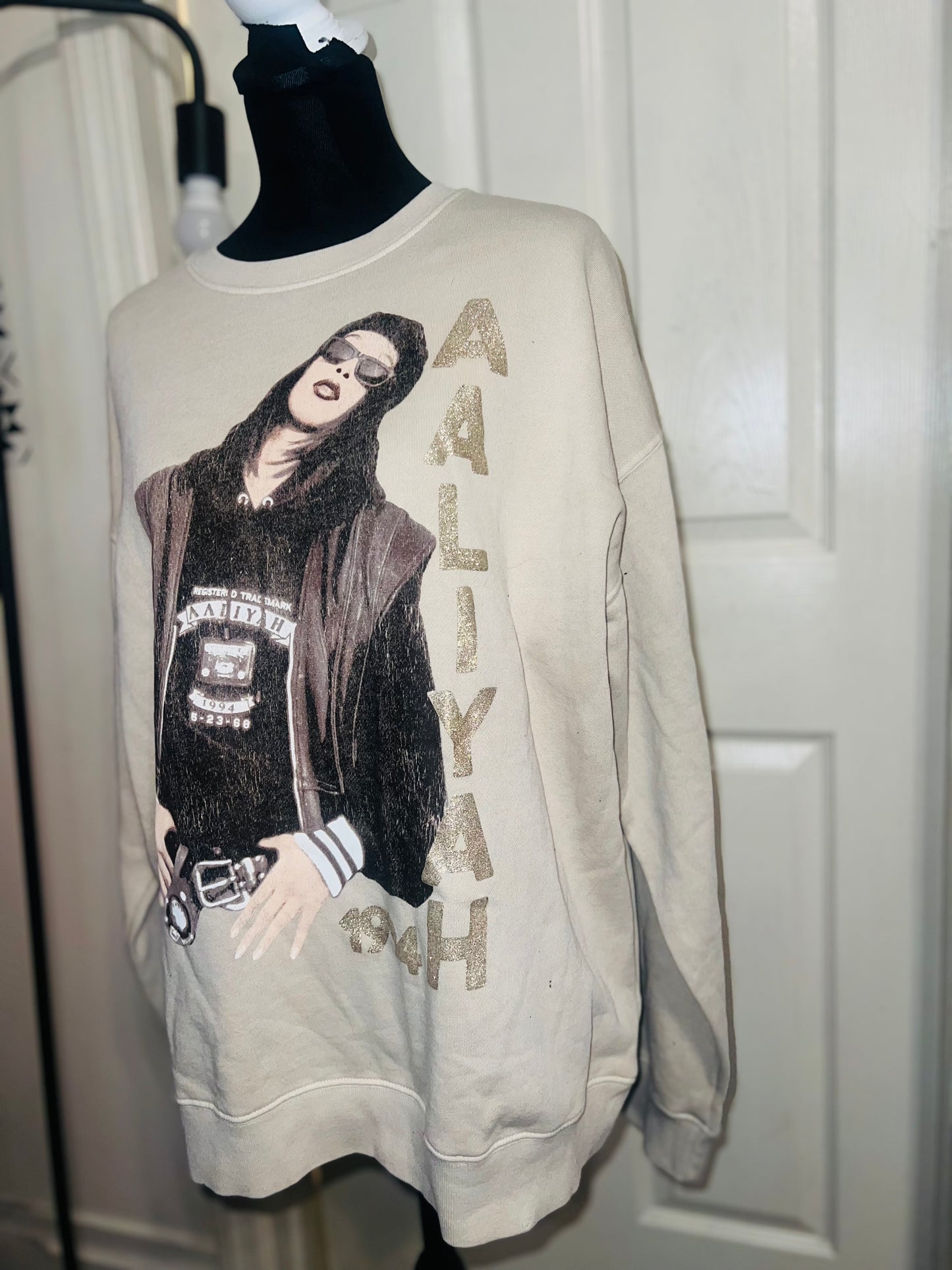 Aaliyah Oversized Distressed Sweatshirt