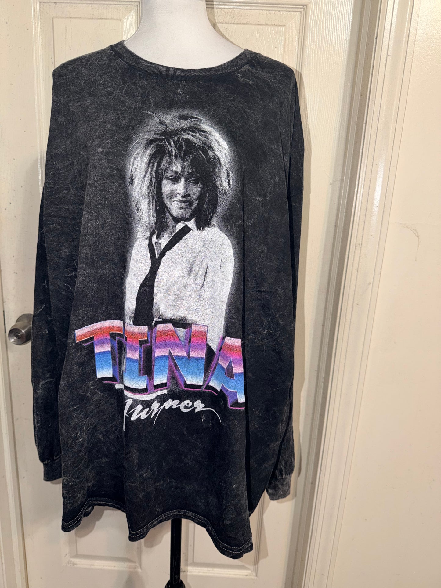 Tina Turner Oversized Distressed Long Sleeve Tee