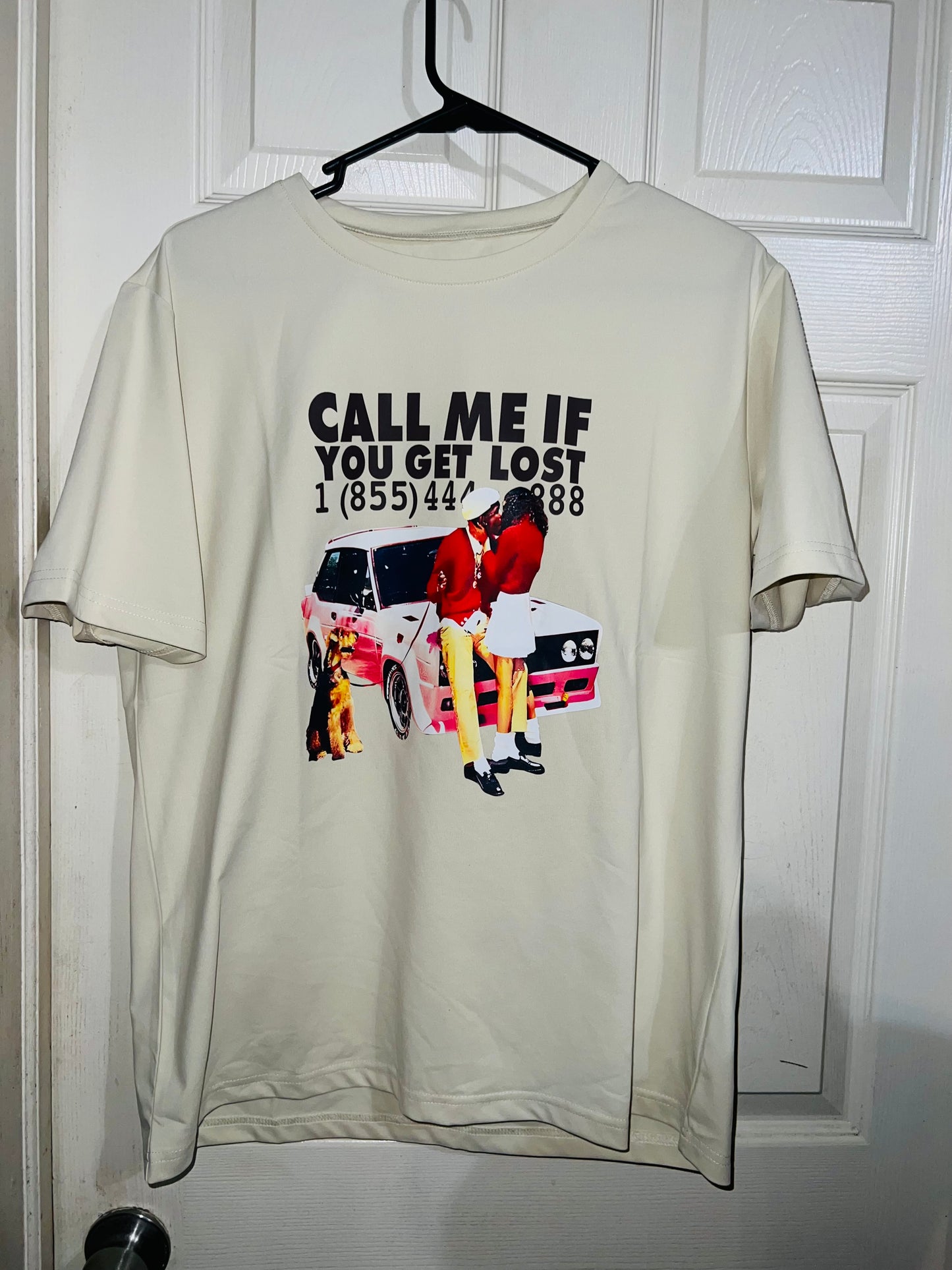 Call Me If You Get Lost Oversized Distressed Tee