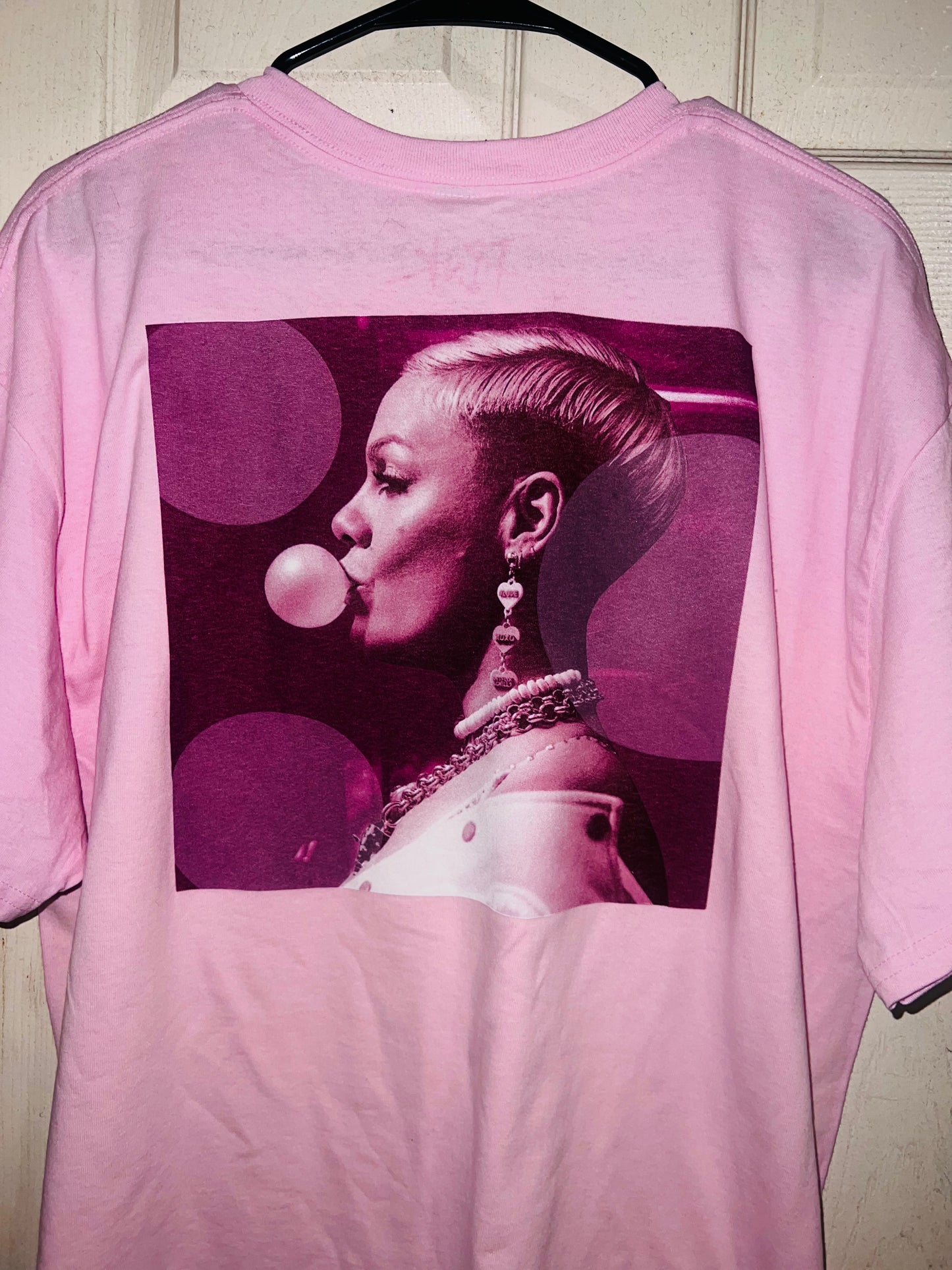 P!NK Double Sided Oversized Distressed Tee